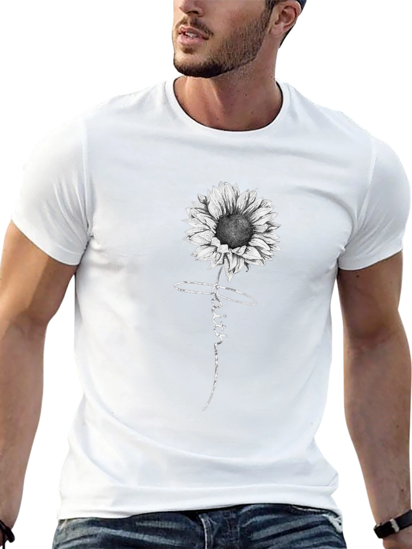 Faith Sunflower Black T-Shirt