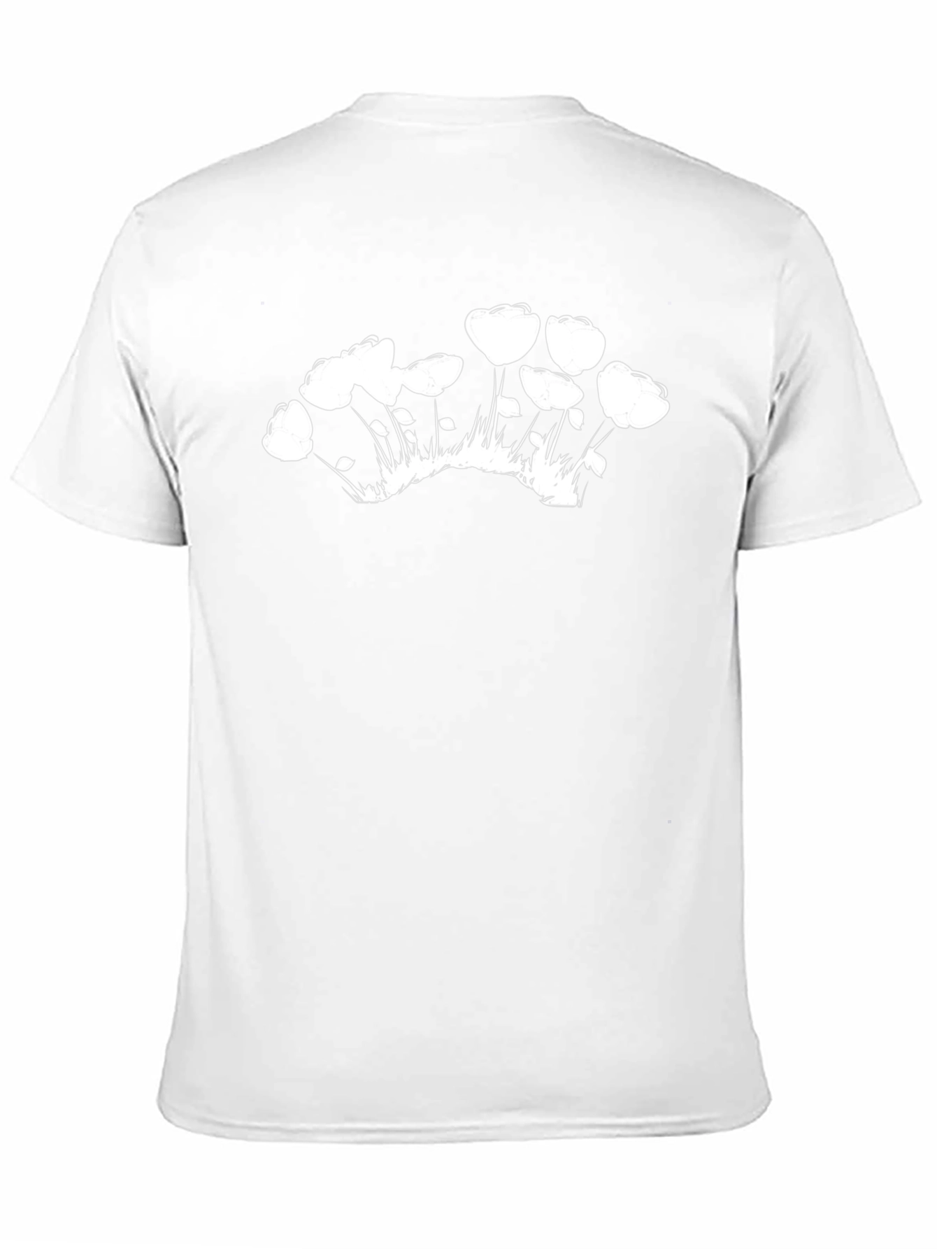 Black Tee with White Floral Graphic