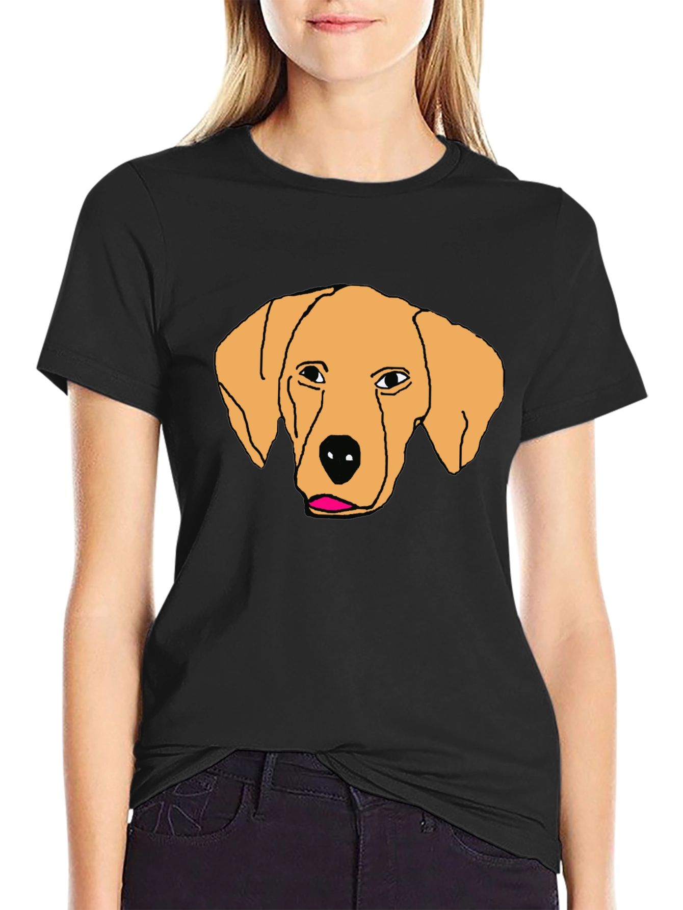 Dog Graphic Black T-Shirt for Casual Wear