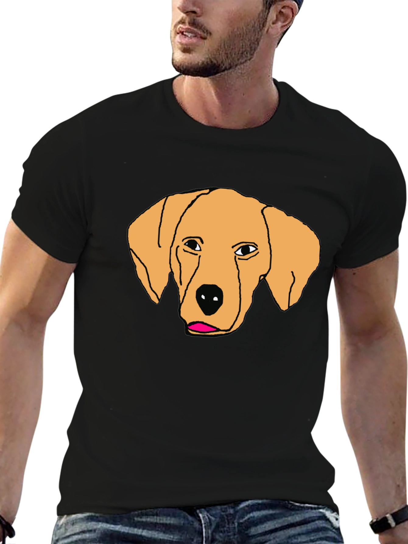 Dog Graphic Black T-Shirt for Casual Wear
