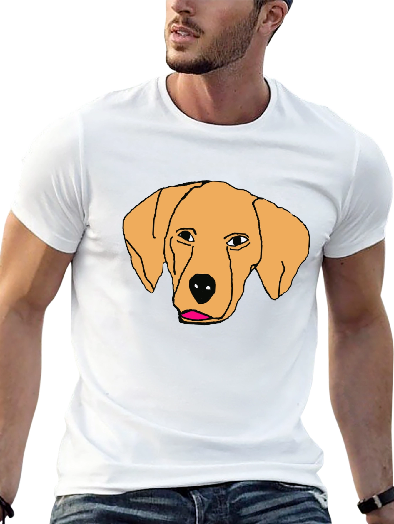 Dog Graphic Black T-Shirt for Casual Wear