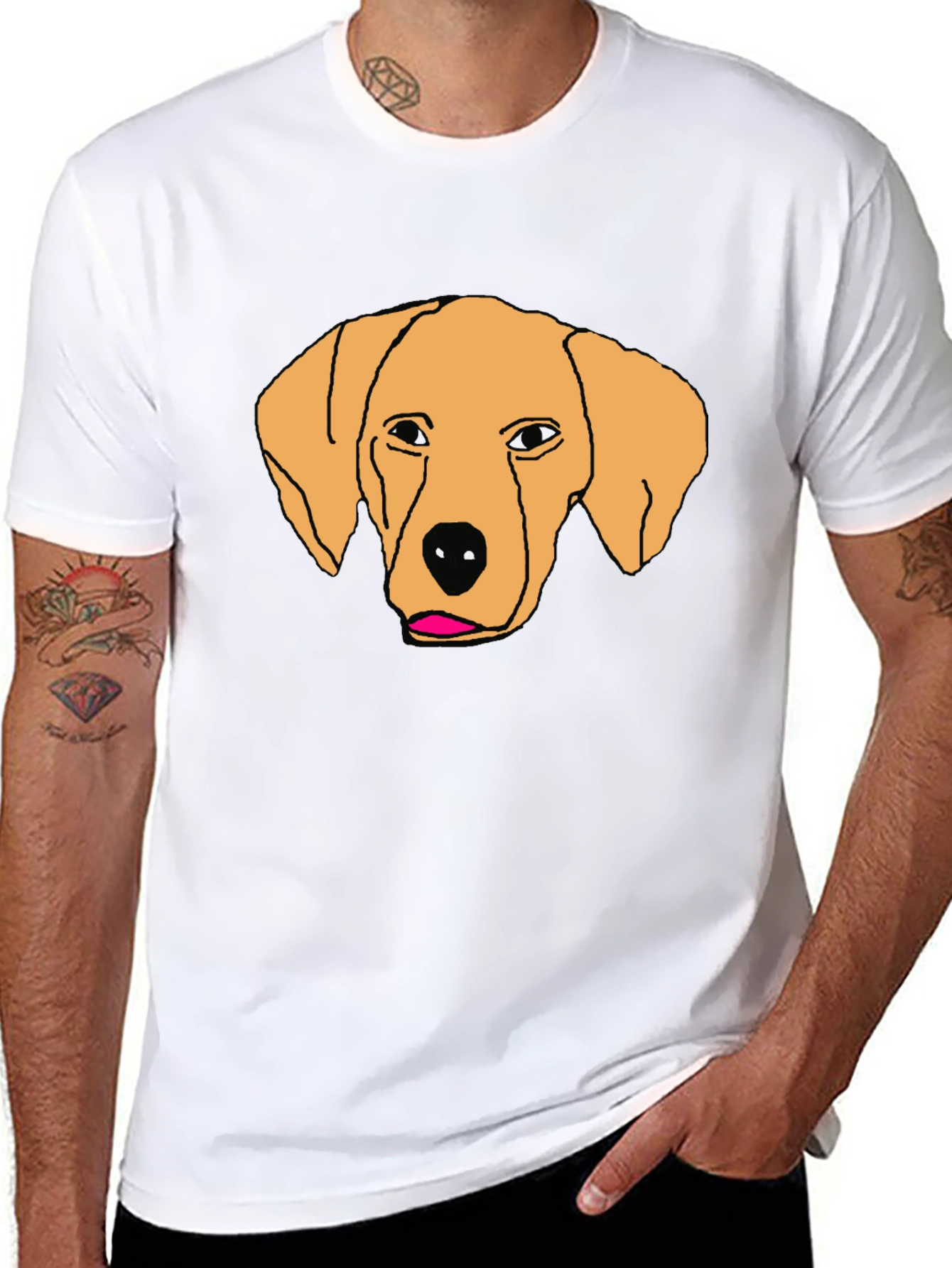 Dog Graphic Black T-Shirt for Casual Wear