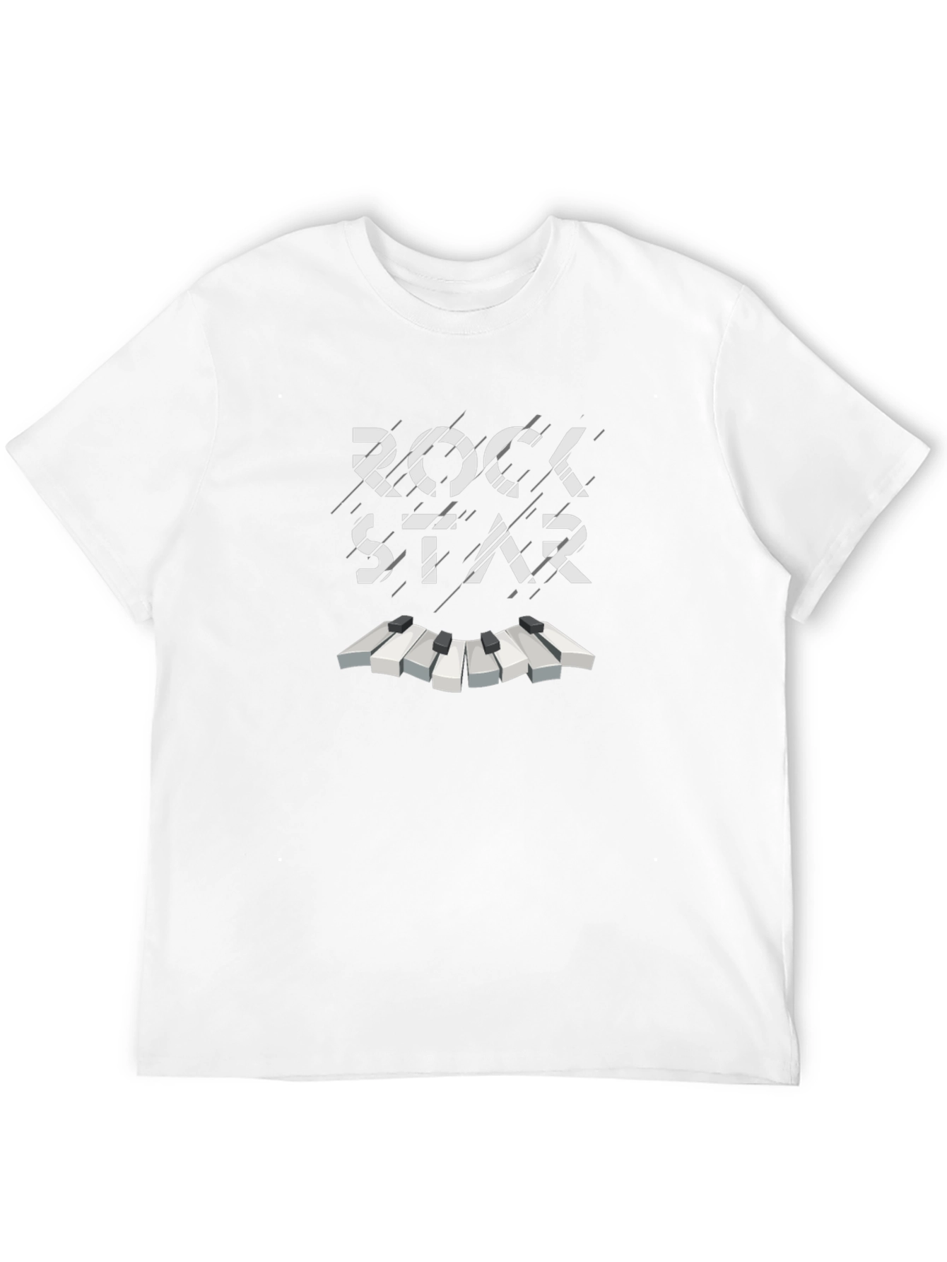 Rock Star Piano Keys Graphic Tee - Black