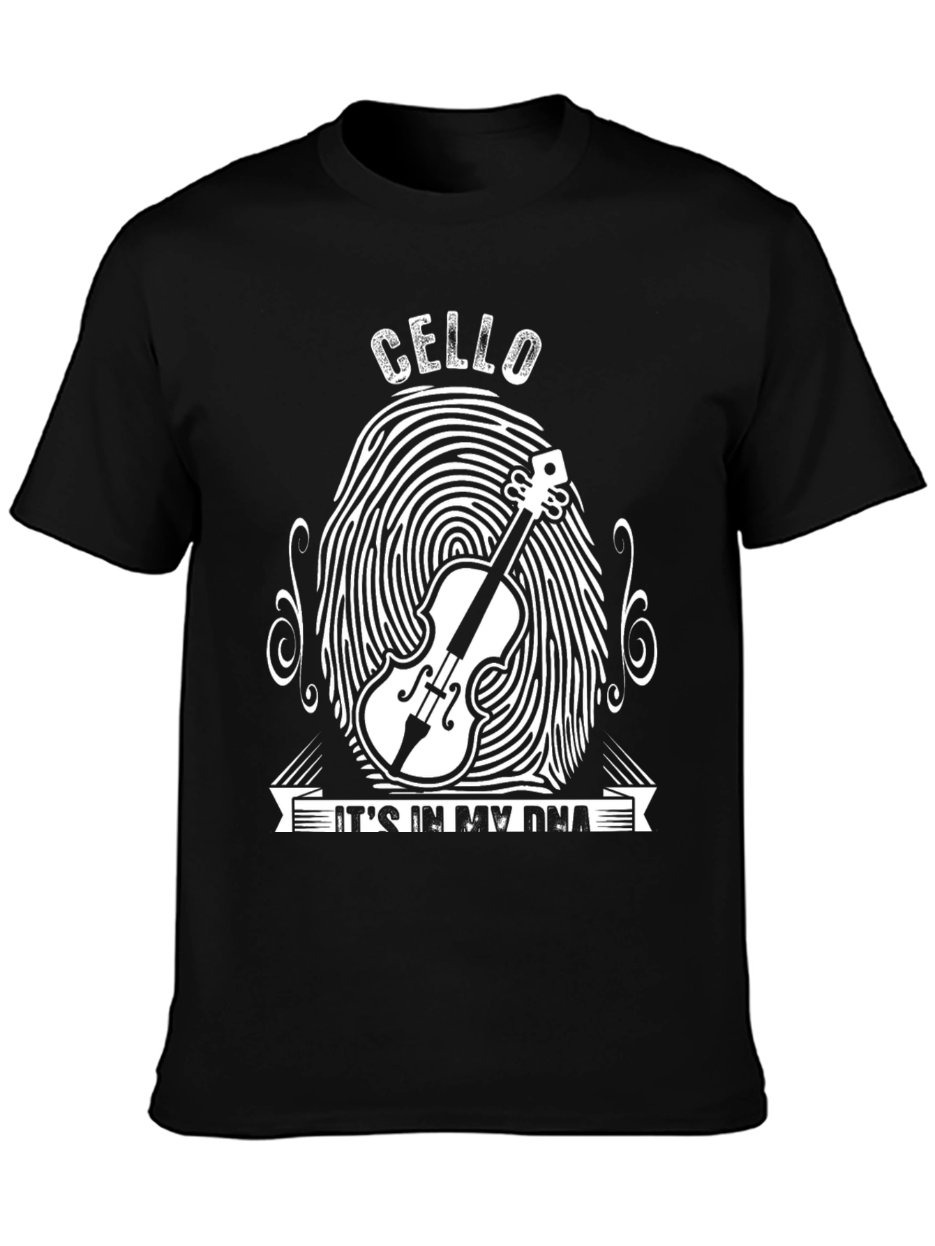 Cello DNA Black Graphic T-Shirt
