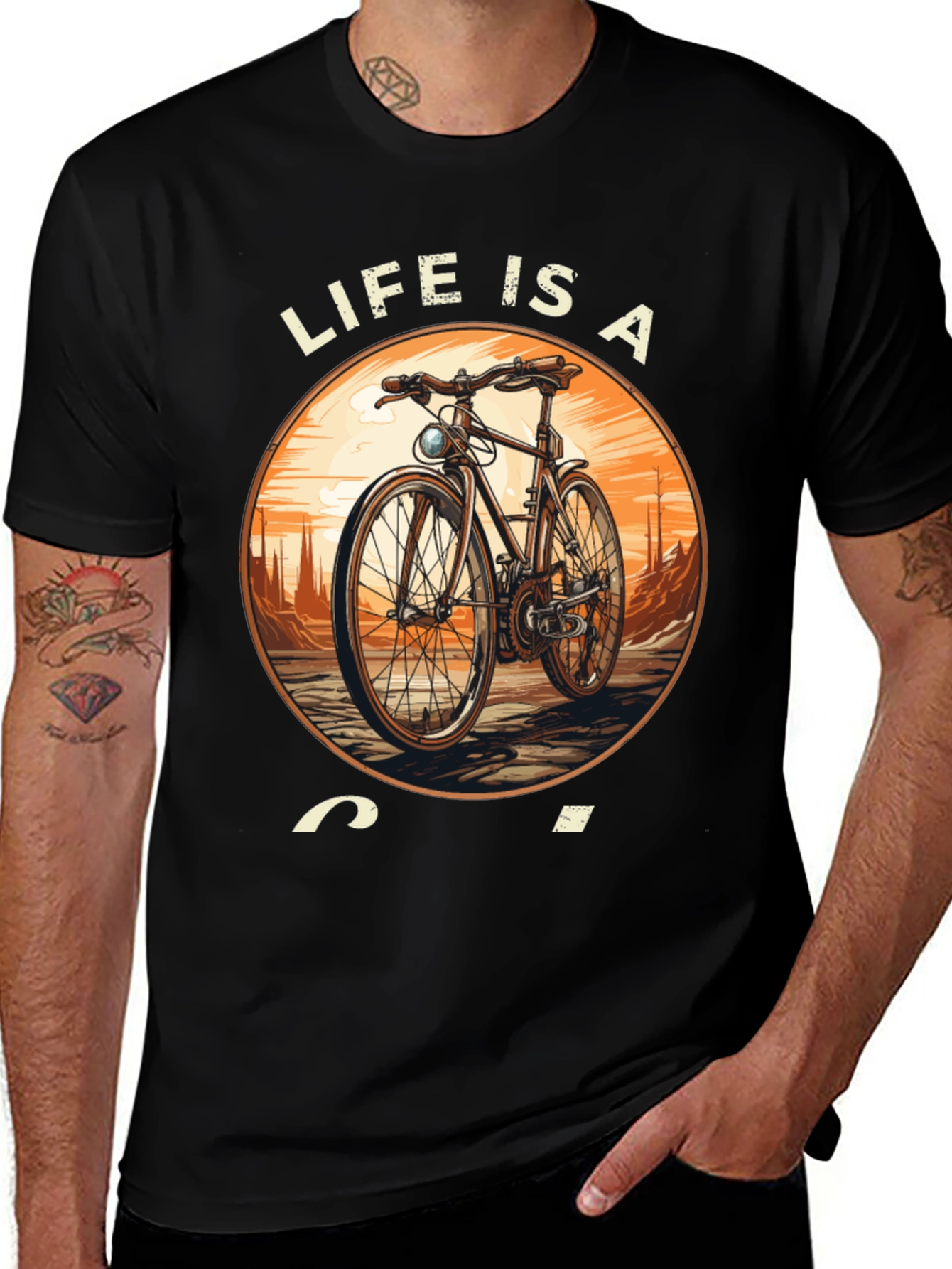 Life is a Ride T-Shirt - Classic Bicycle Design