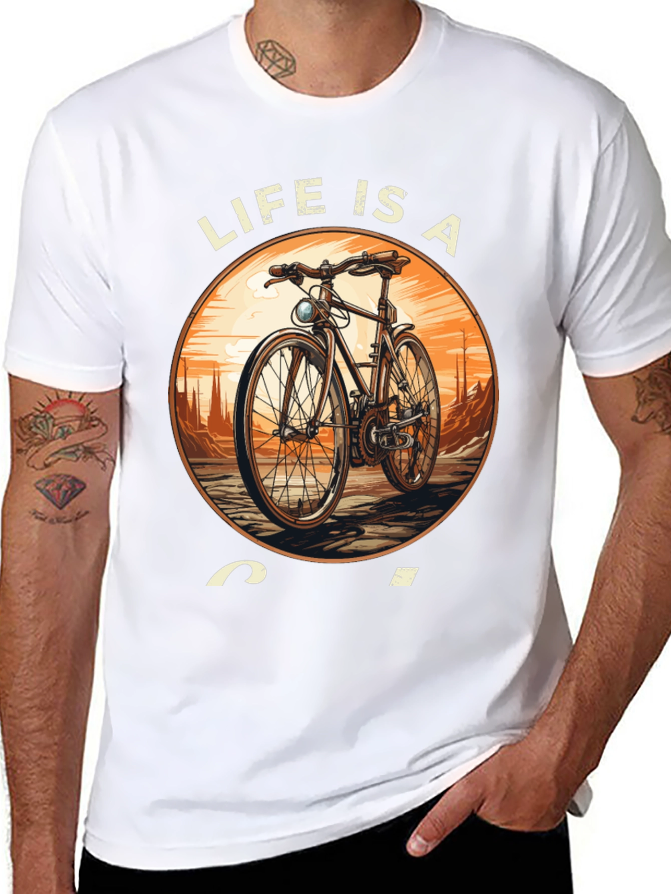 Life is a Ride T-Shirt - Classic Bicycle Design
