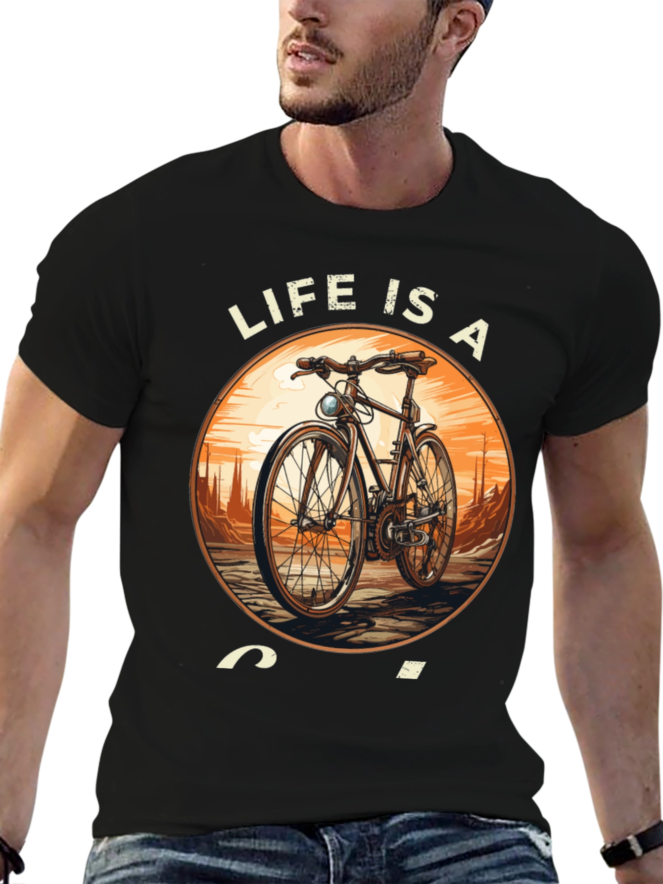 Life is a Ride T-Shirt - Classic Bicycle Design