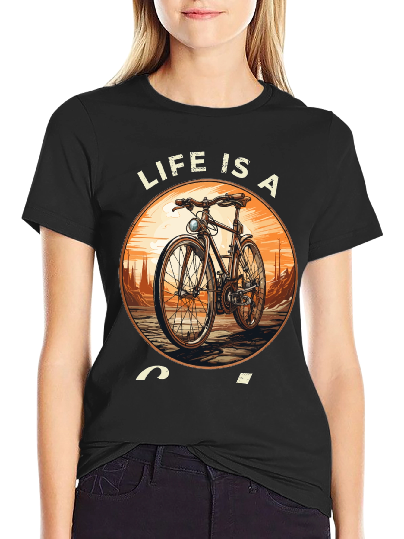 Life is a Ride T-Shirt - Classic Bicycle Design