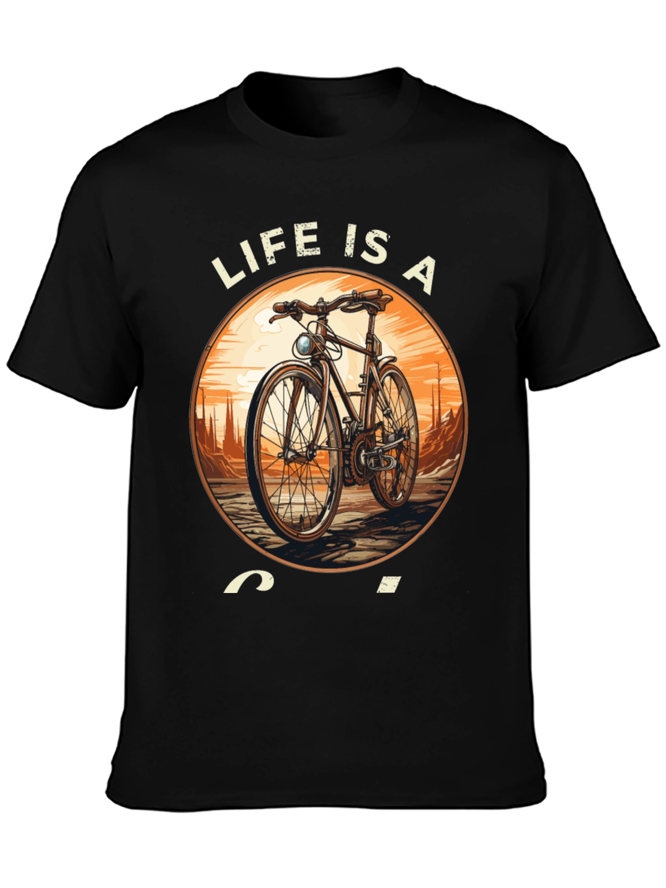 Life is a Ride T-Shirt - Classic Bicycle Design