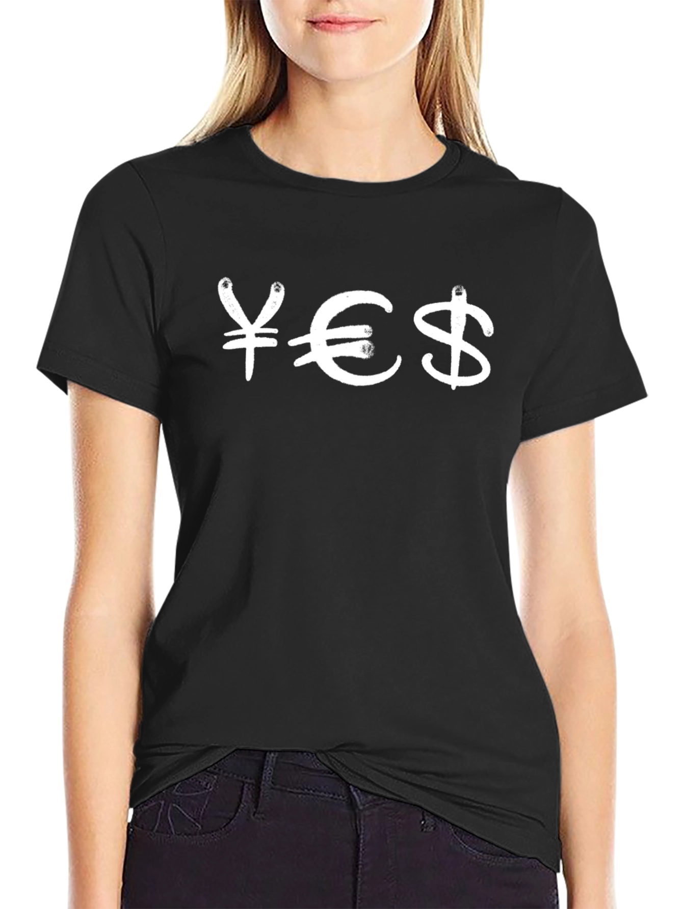 Money Symbol Graphic T-Shirt - Black