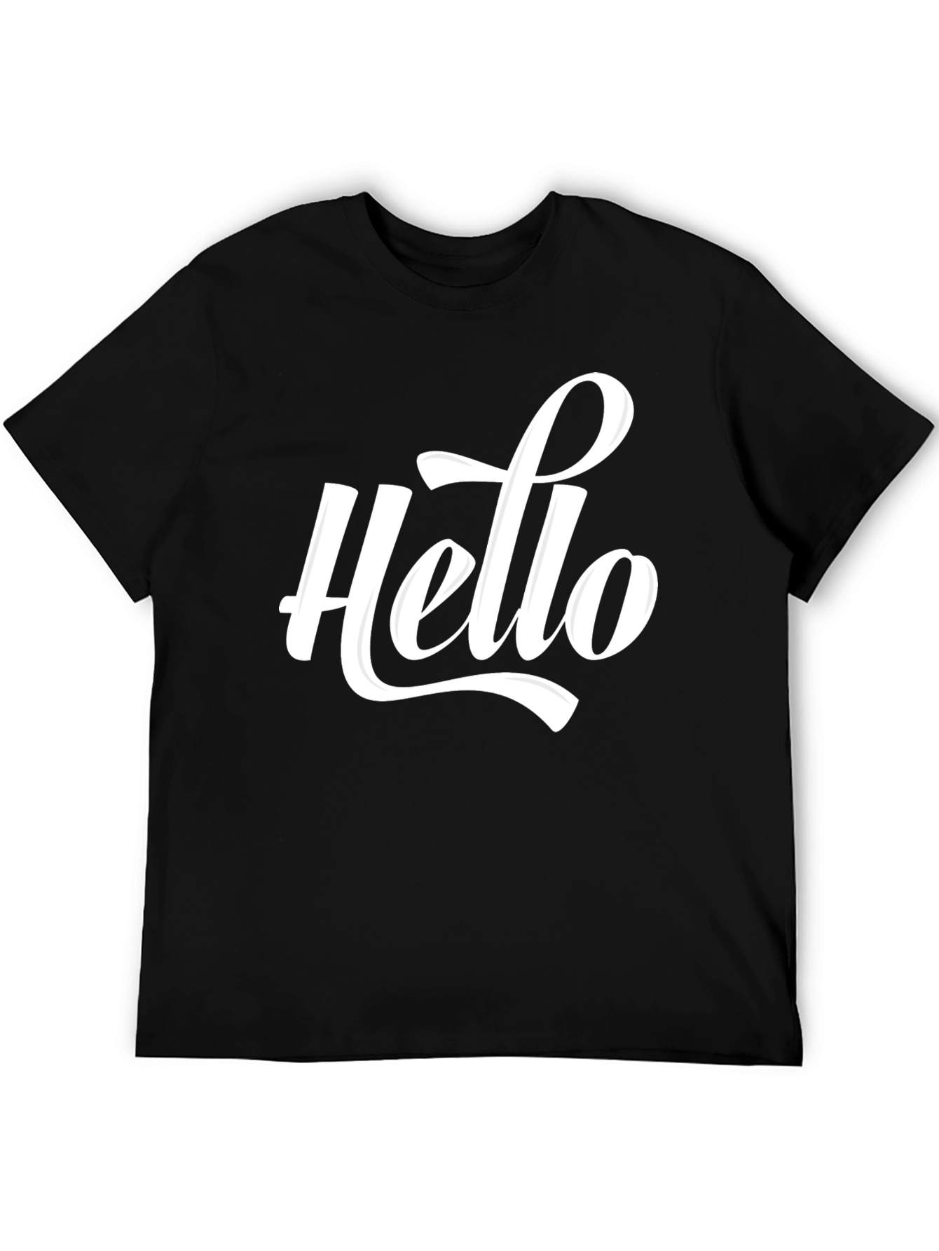 Hello Graphic Black T-Shirt Casual Wear