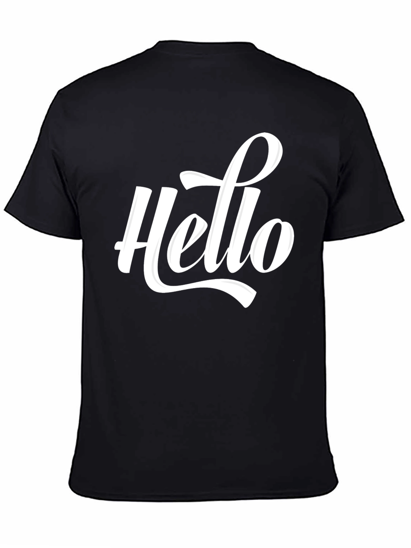 Hello Graphic Black T-Shirt Casual Wear