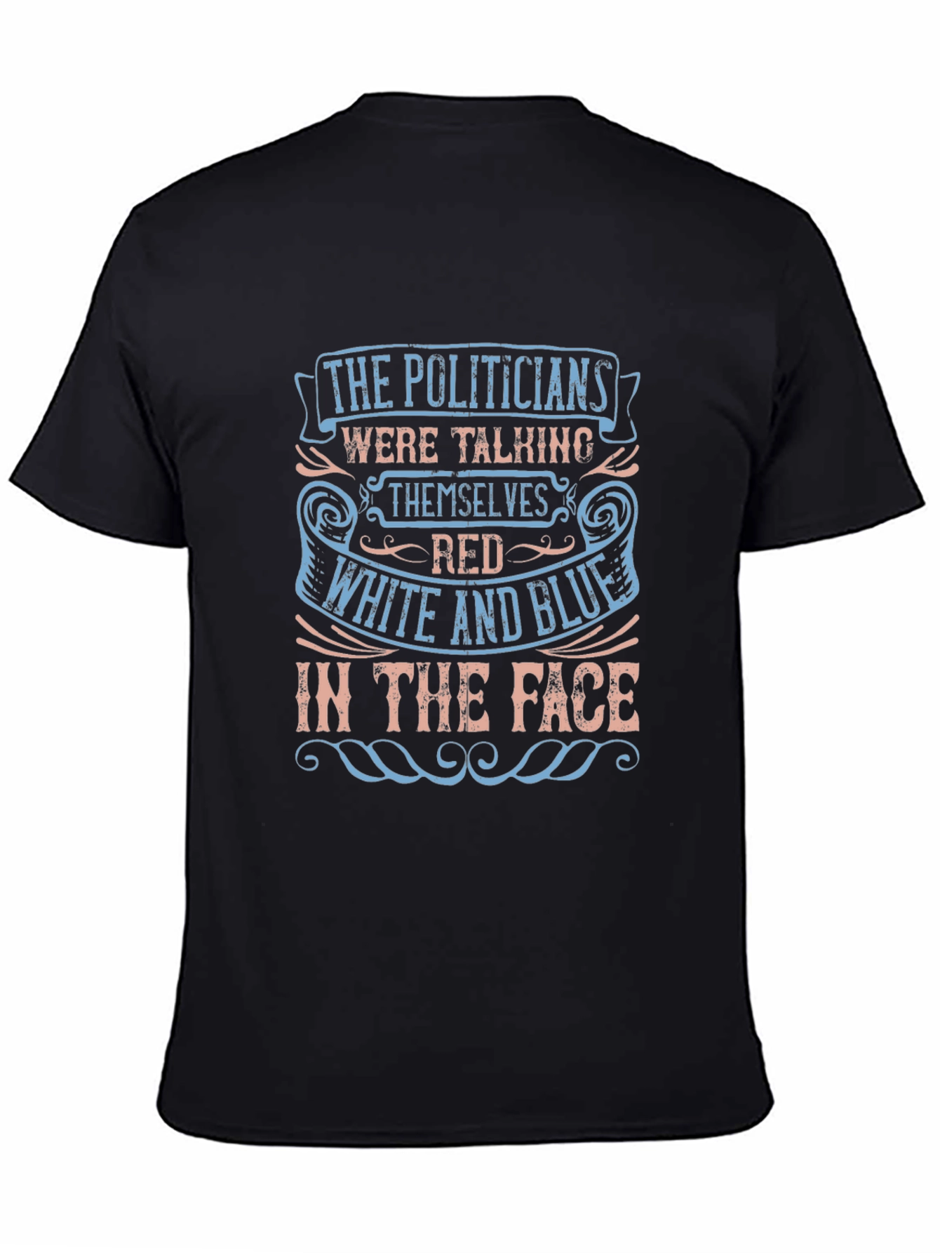 Political Slogan Graphic Tee - Black
