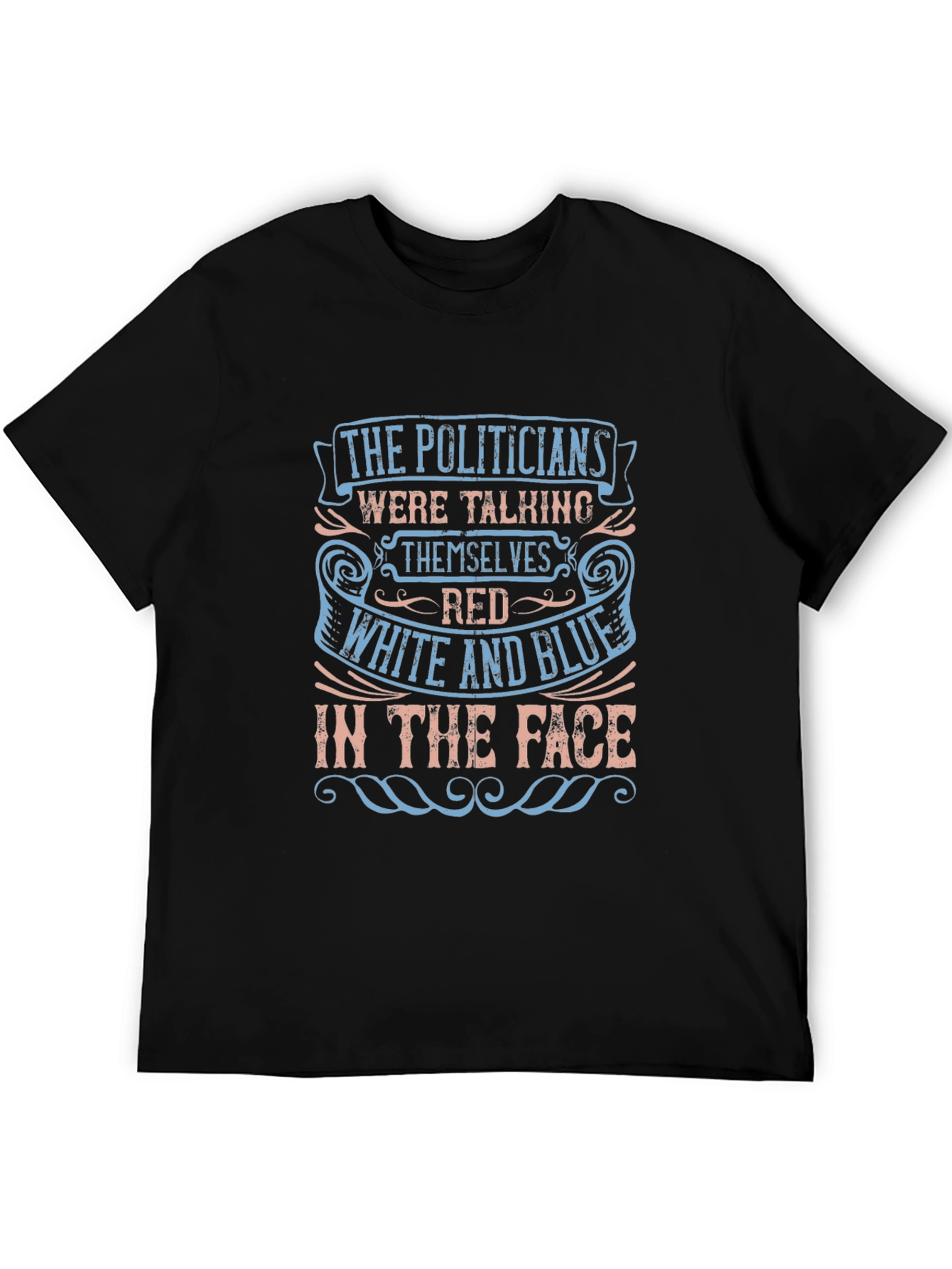 Political Slogan Graphic Tee - Black