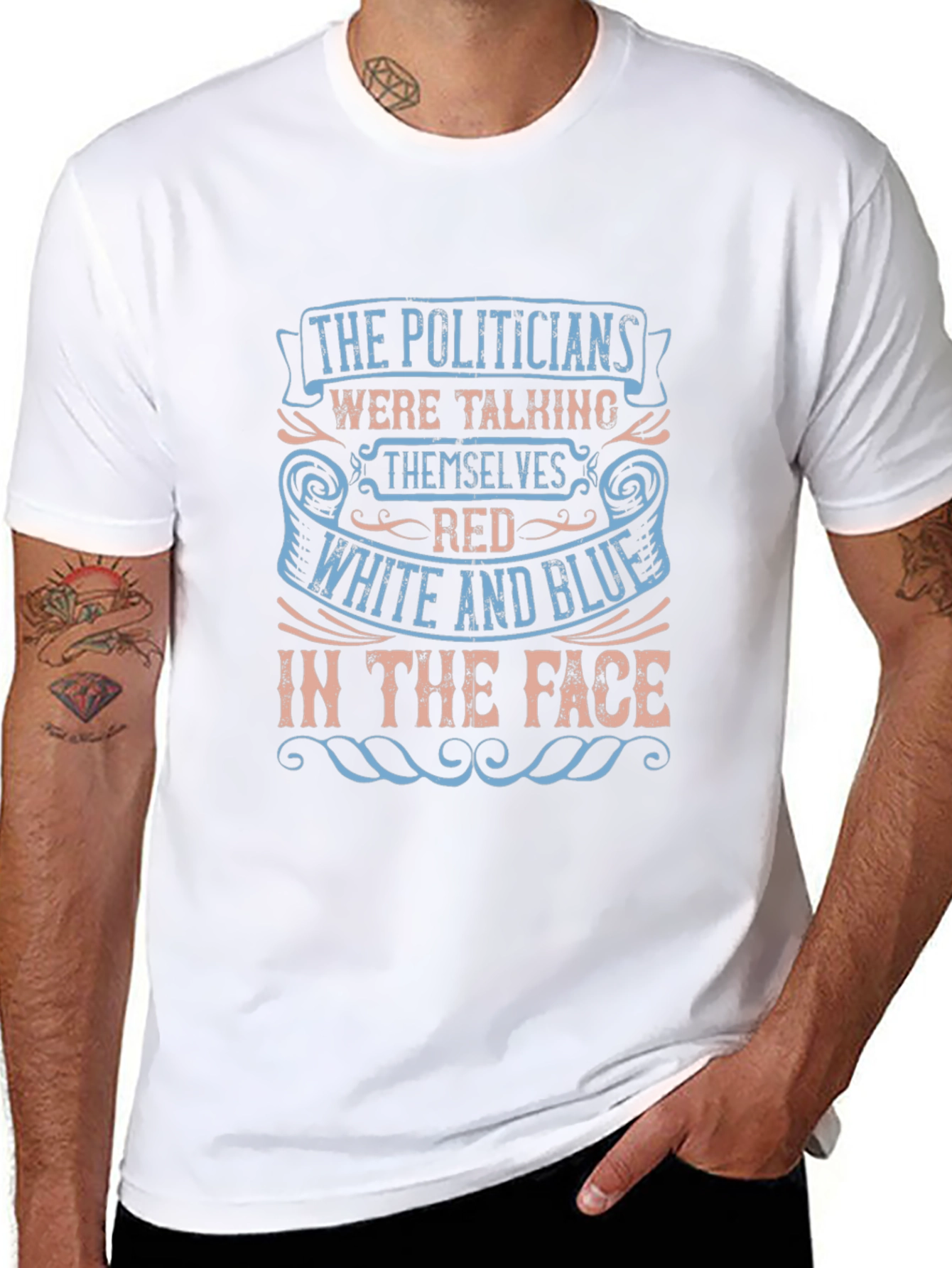 Political Slogan Graphic Tee - Black