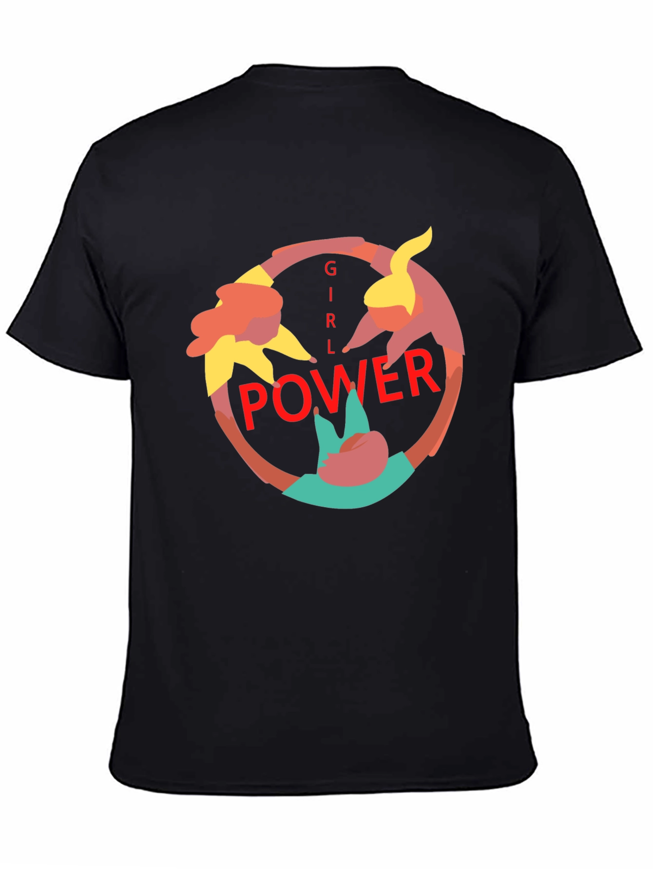 Girl Power Graphic Print Black Tee