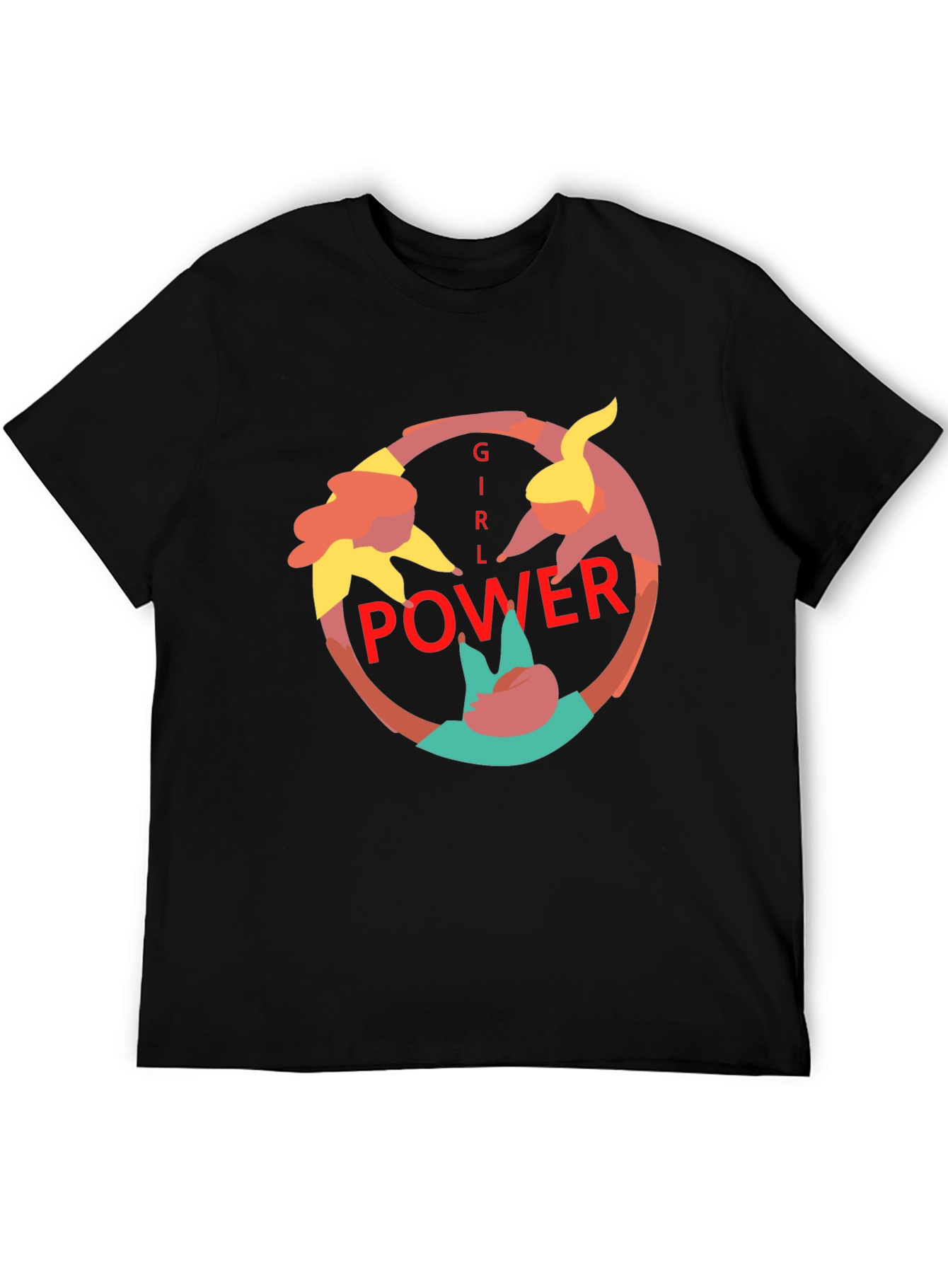 Girl Power Graphic Print Black Tee