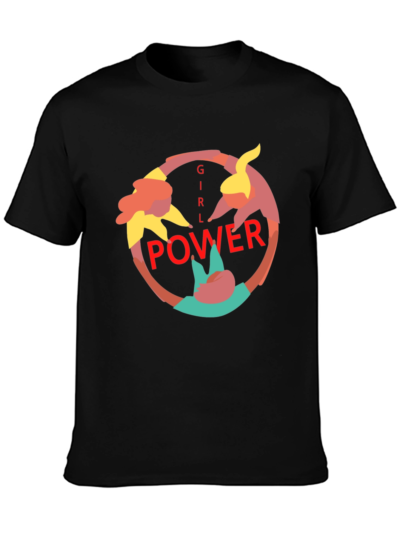 Girl Power Graphic Print Black Tee