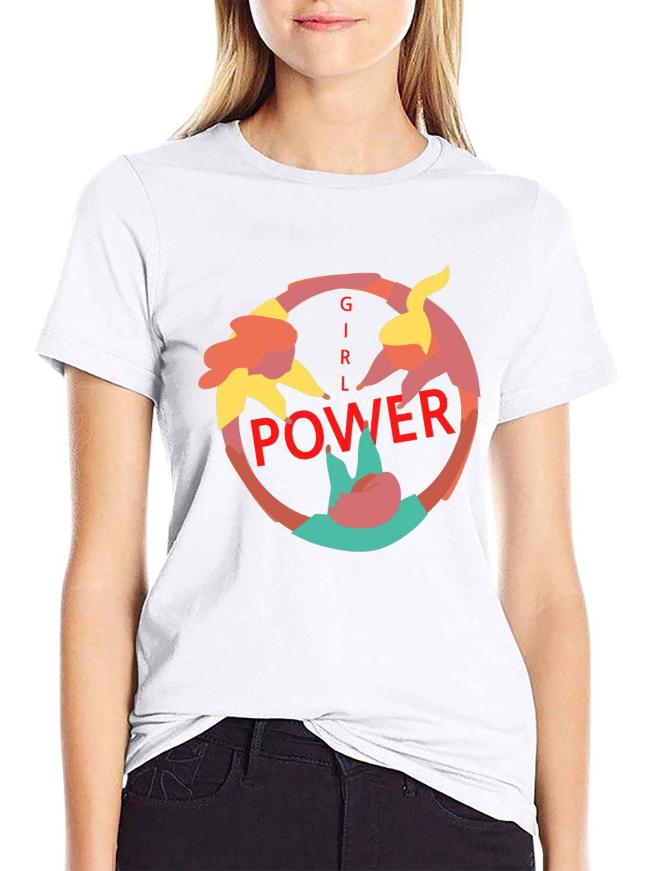 Girl Power Graphic Print Black Tee
