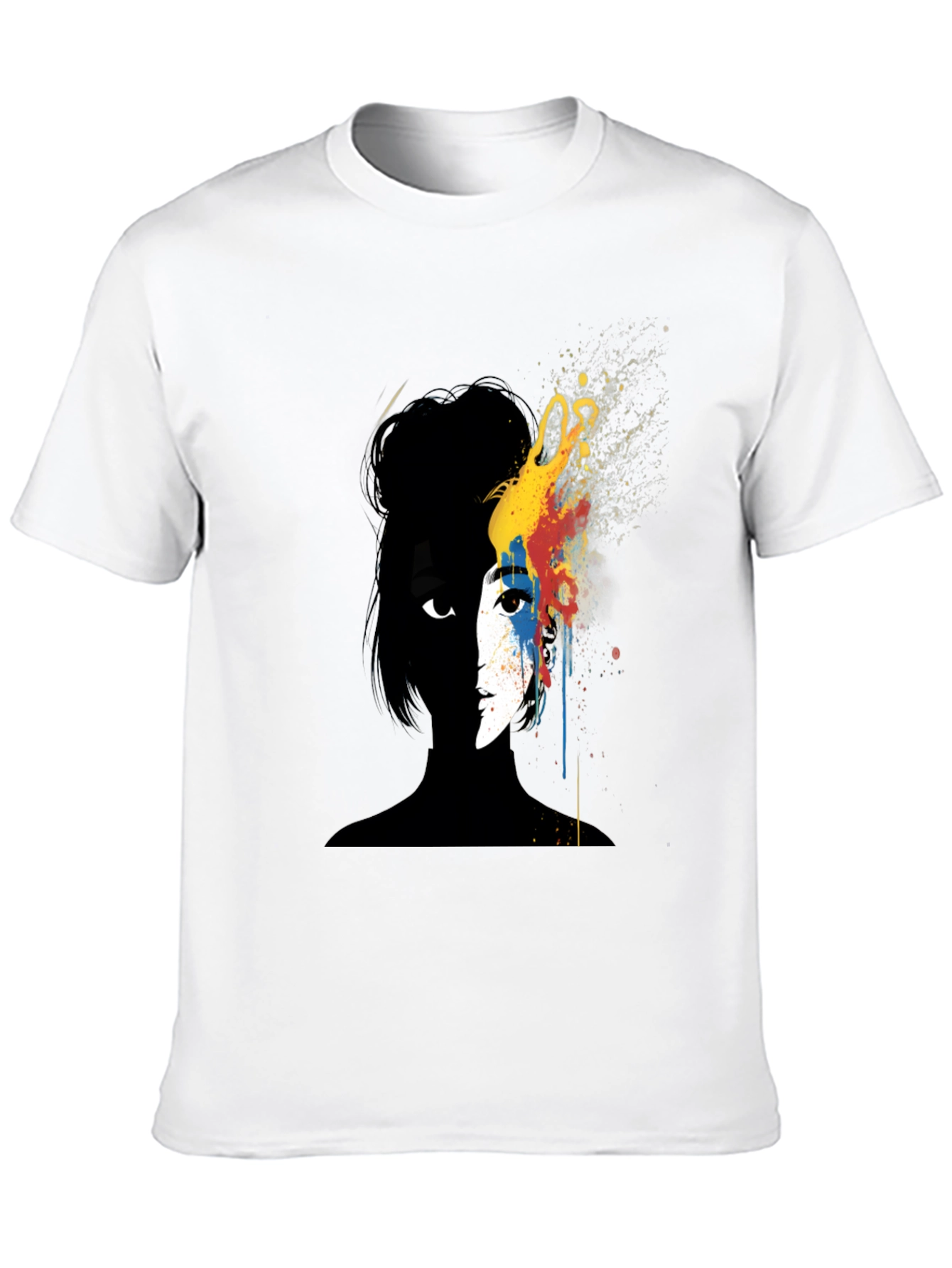 Abstract Woman Graphic Tee - Artsy Black T-Shirt