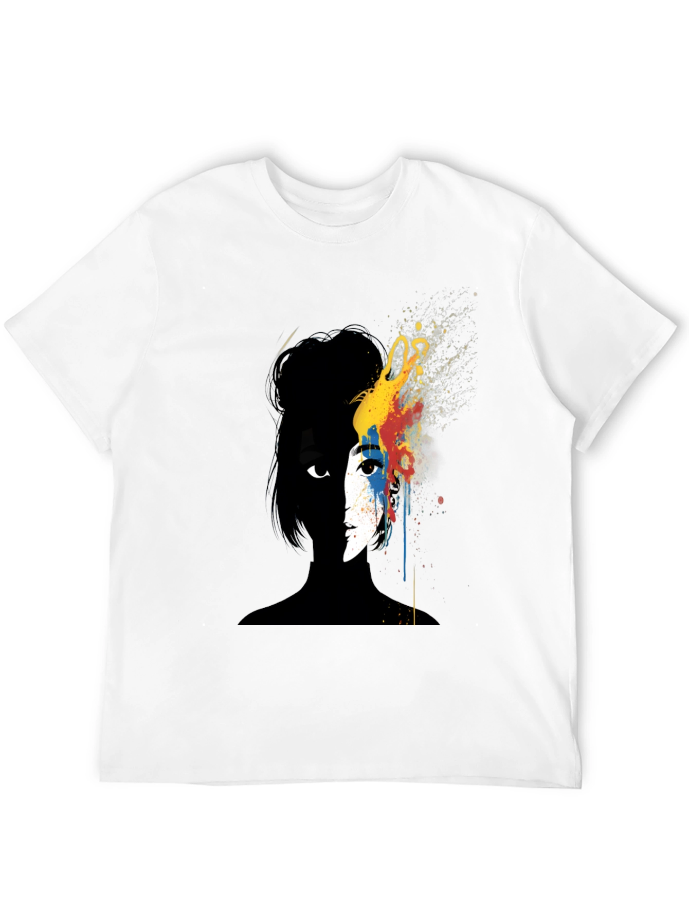 Abstract Woman Graphic Tee - Artsy Black T-Shirt