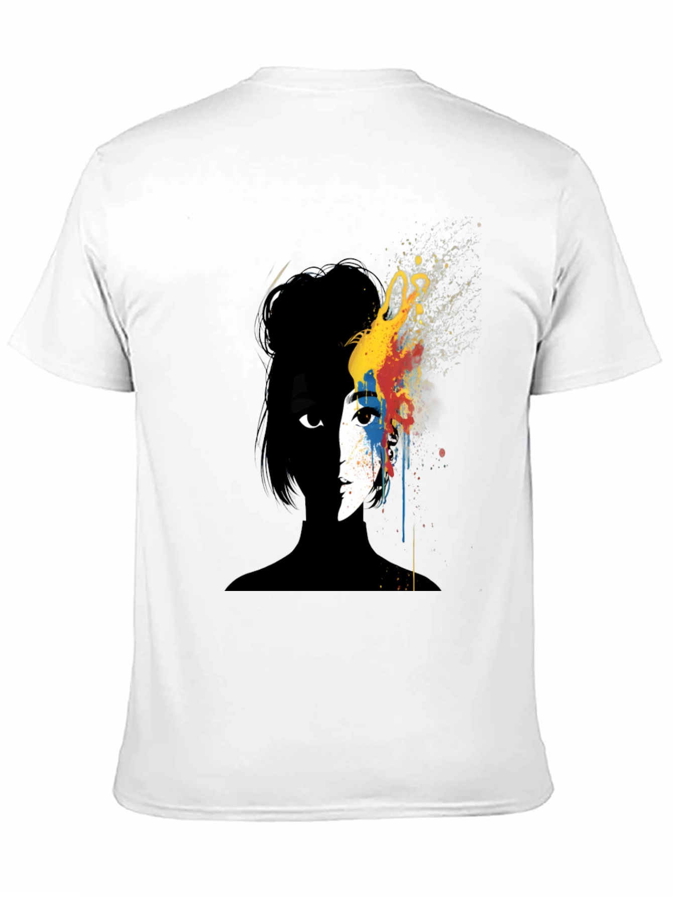 Abstract Woman Graphic Tee - Artsy Black T-Shirt