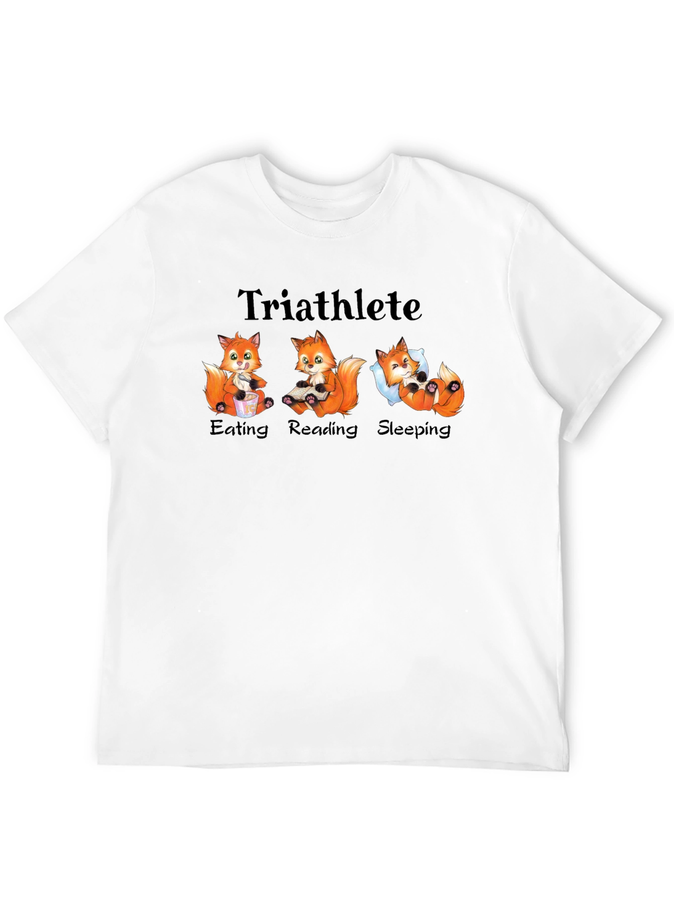 Triathlete Fox Black T-Shirt - Eat Read Sleep!