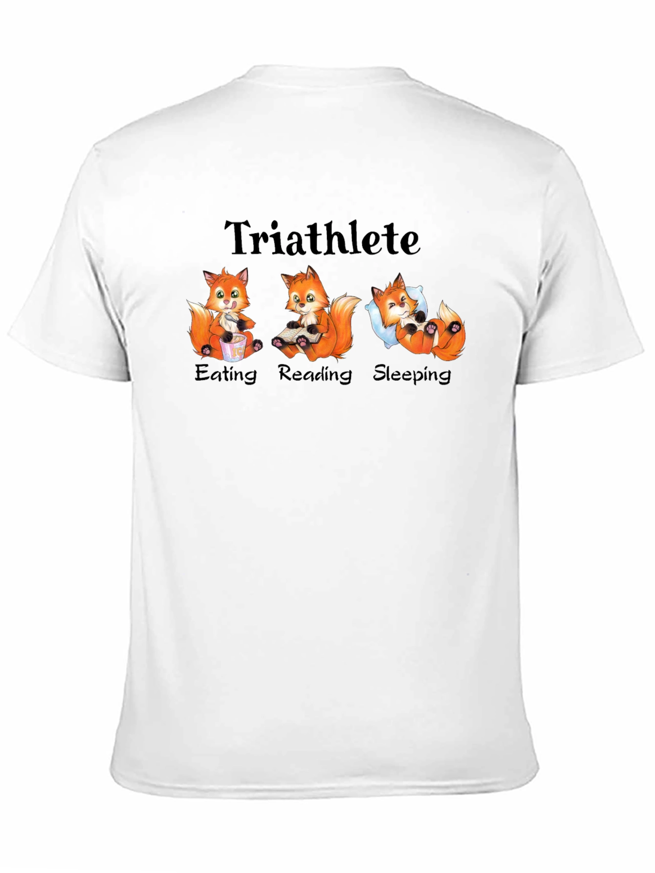 Triathlete Fox Black T-Shirt - Eat Read Sleep!
