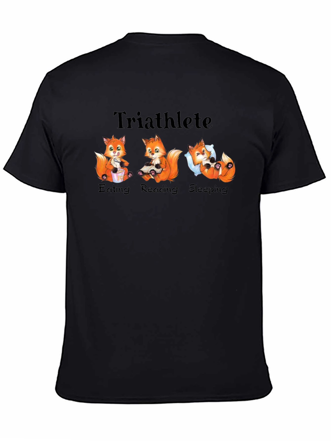 Triathlete Fox Black T-Shirt - Eat Read Sleep!