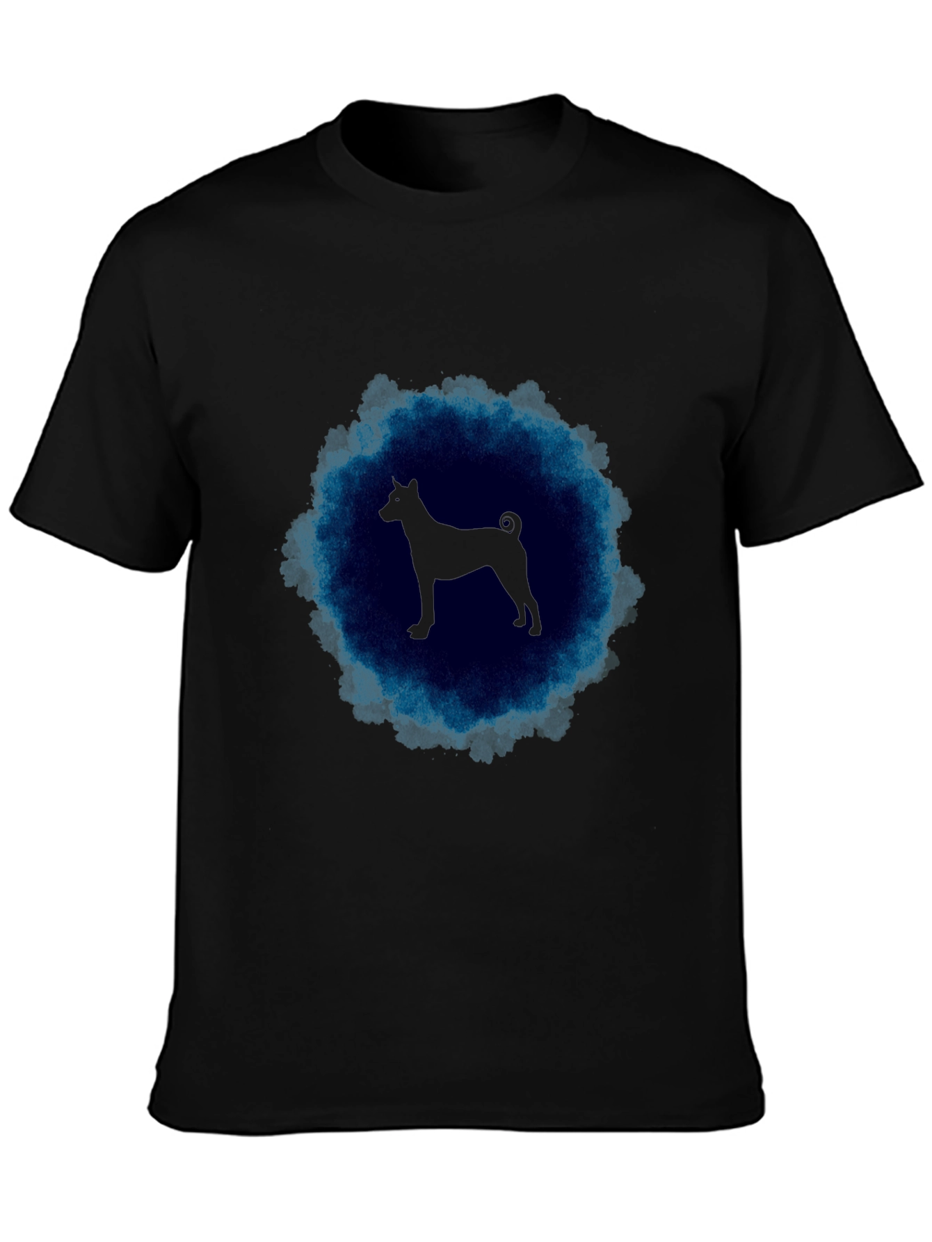 Basenji Silhouette T-Shirt - Mens Black Tee