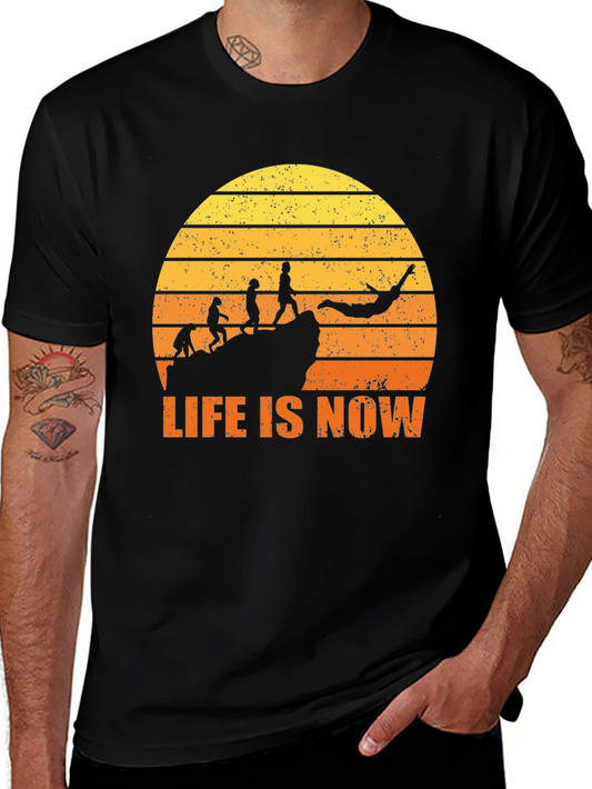 Life Is Now Graphic Tee - Black Cotton T-Shirt