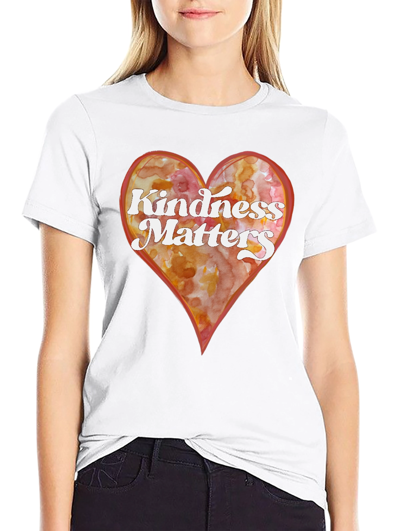 Kindness Matters Heart Graphic Tee - Black