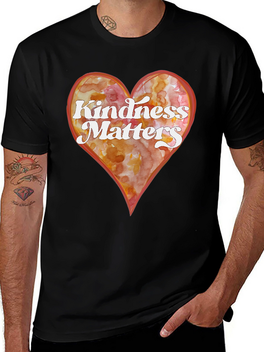 Kindness Matters Heart Graphic Tee - Black