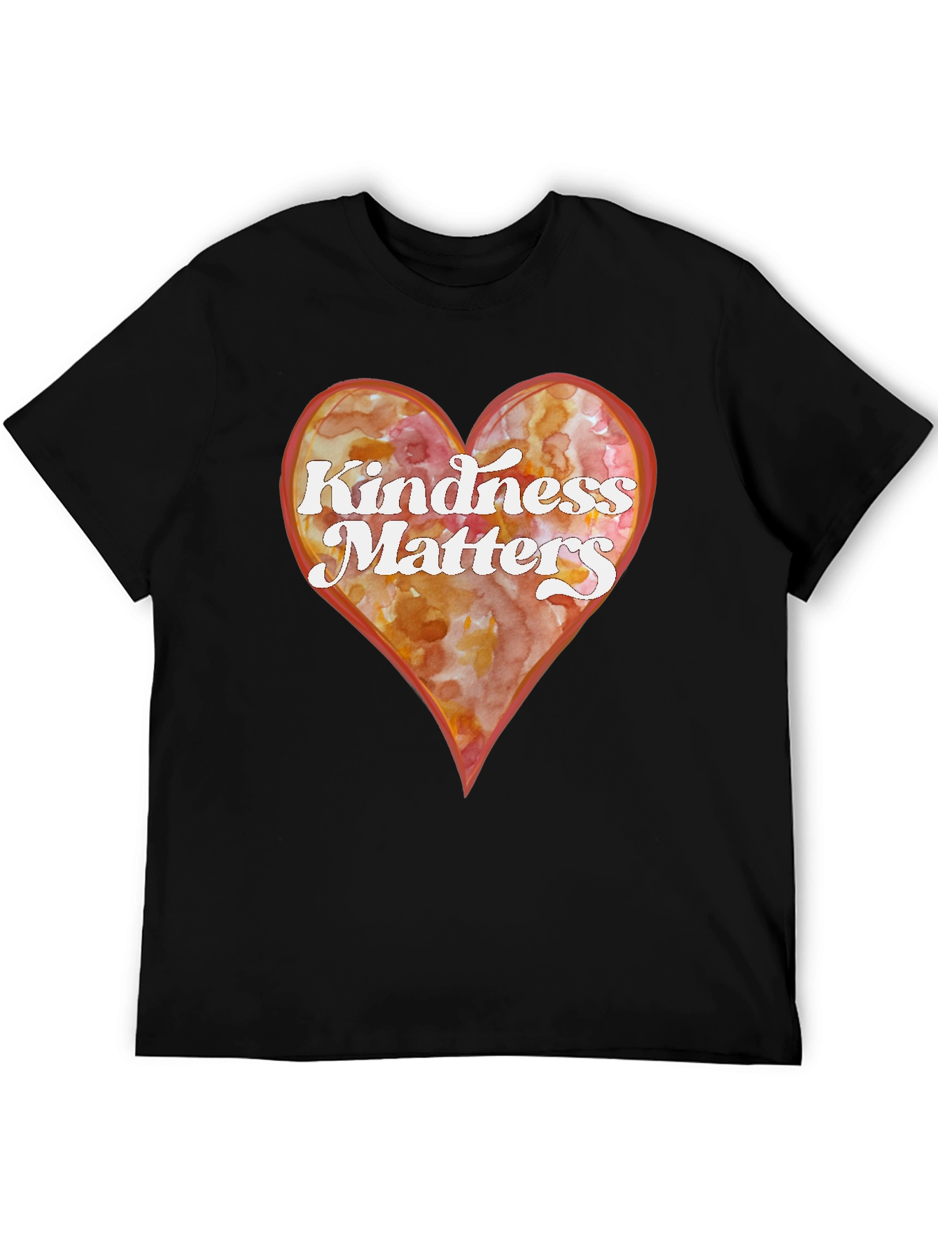 Kindness Matters Heart Graphic Tee - Black