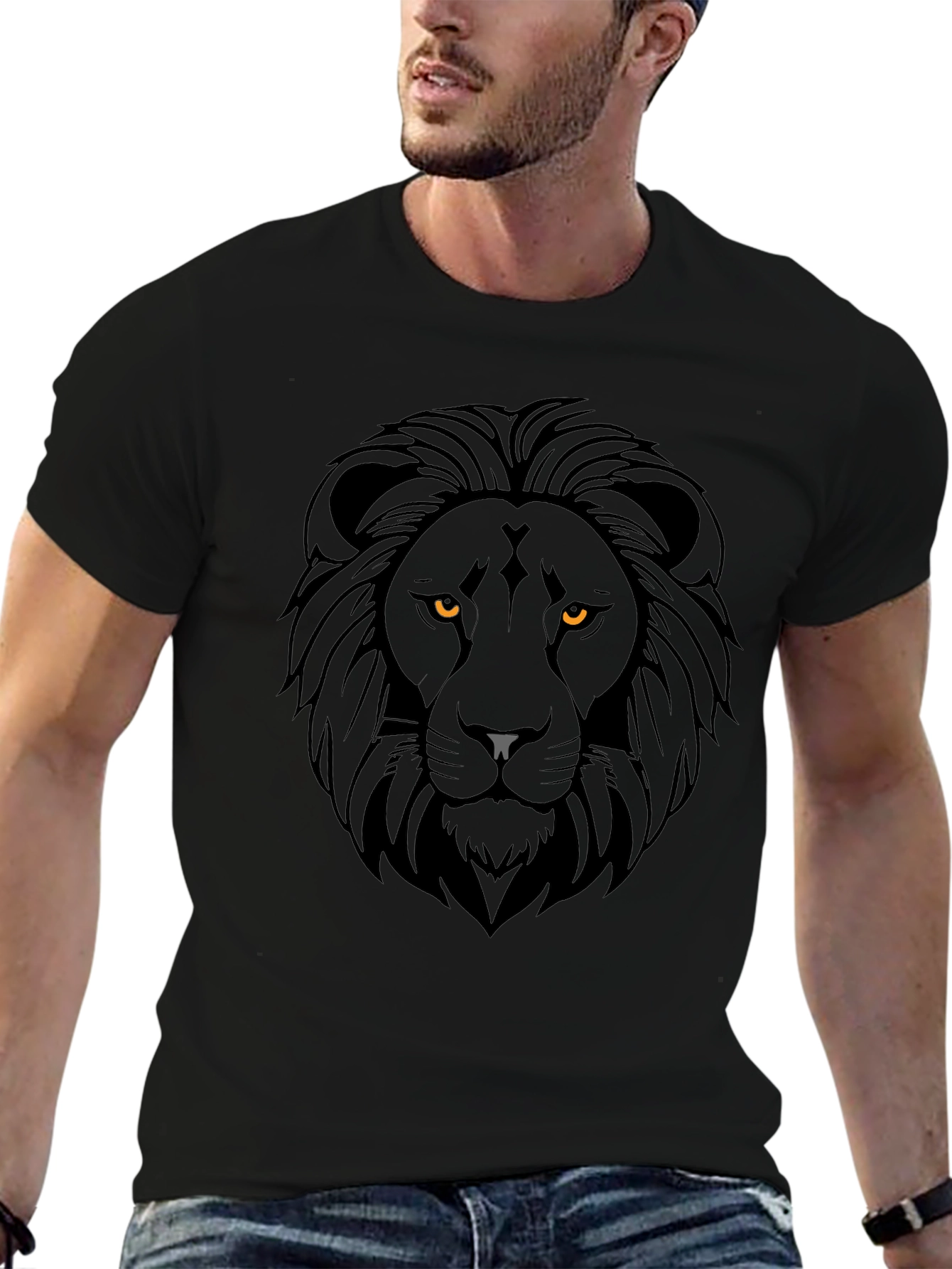 Lion Graphic Tee - Fierce Black T-Shirt