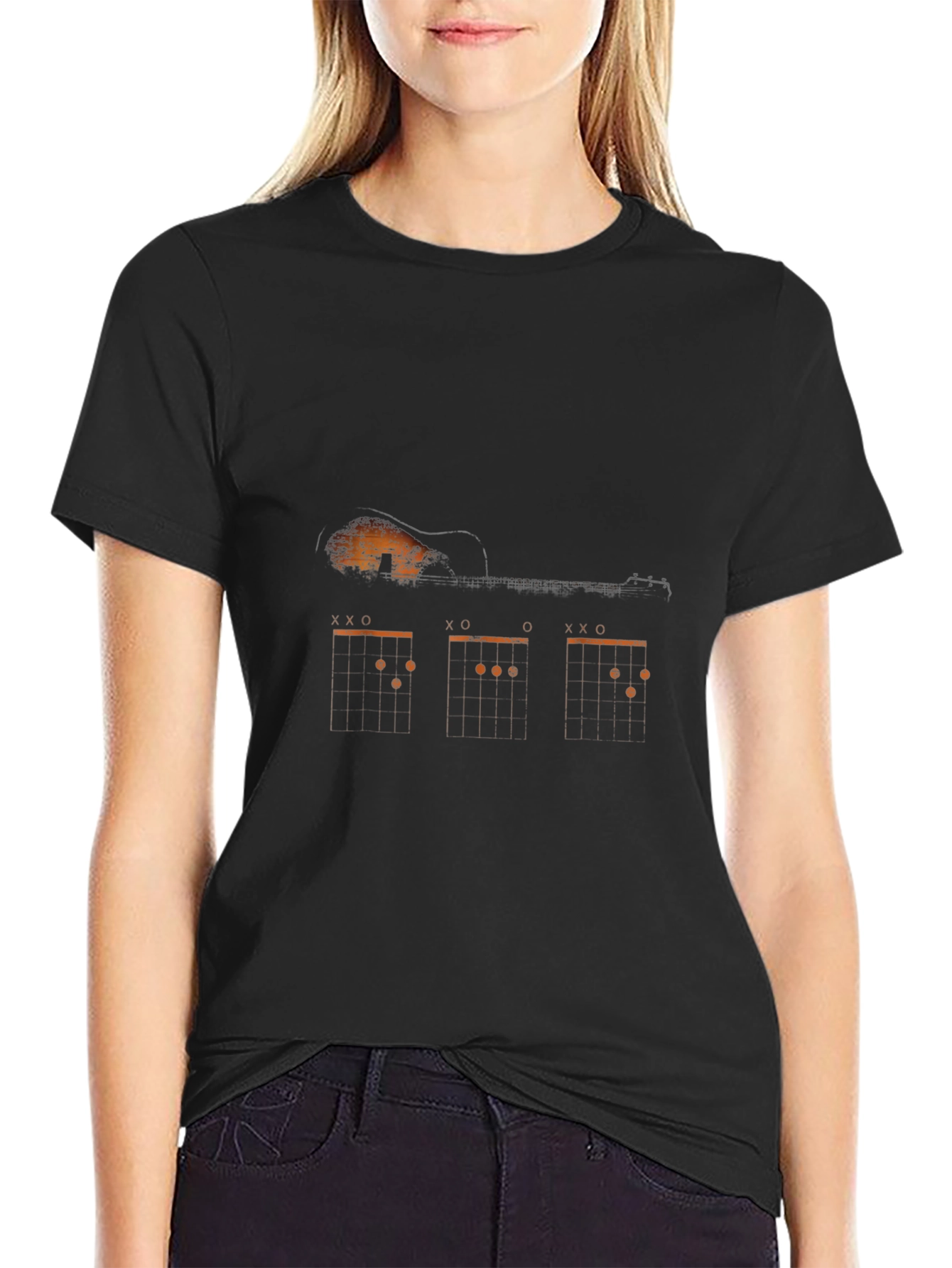 Guitar Chord Diagram Graphic Print Tee