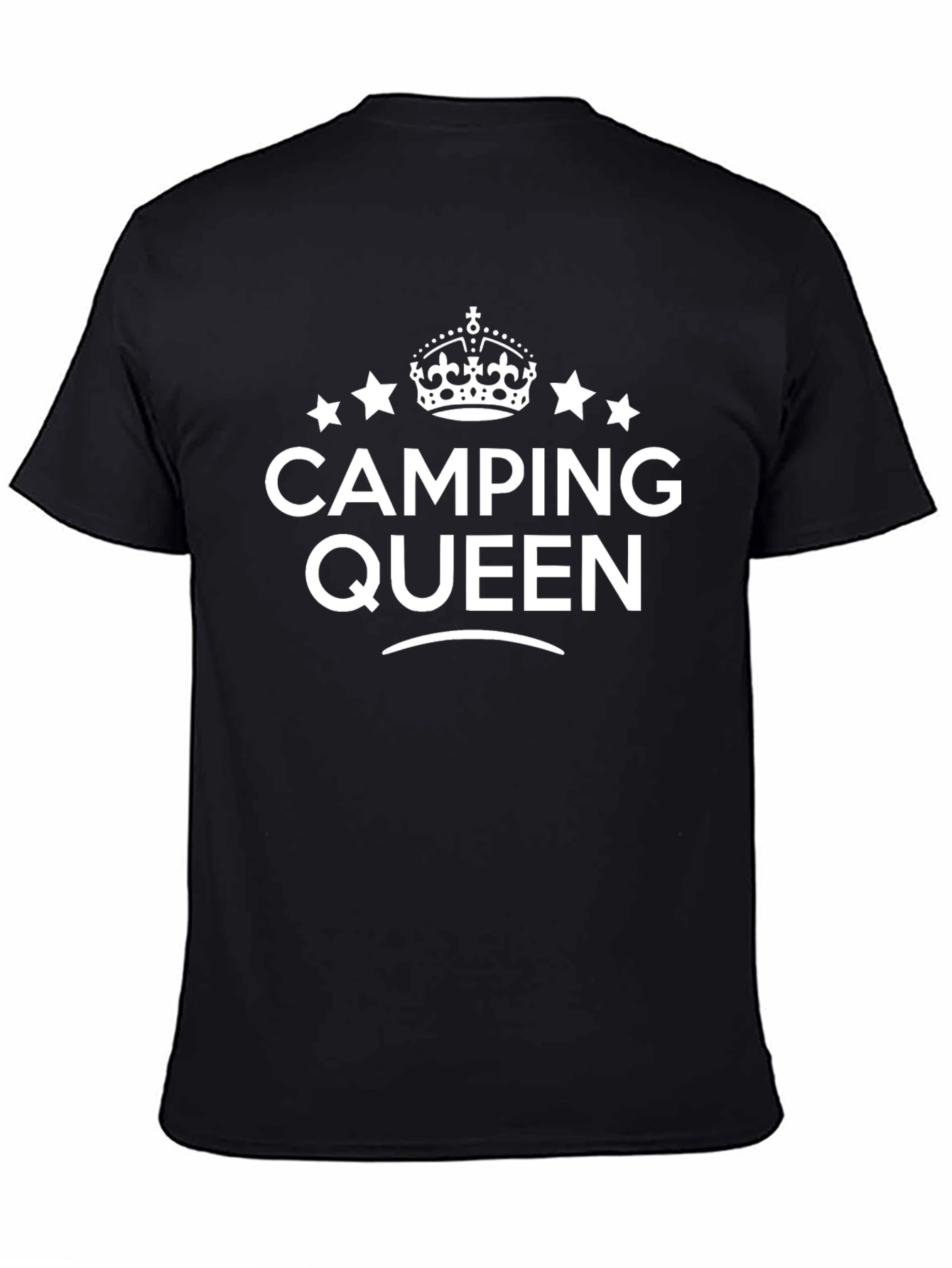 Camping Queen Black Graphic T-Shirt