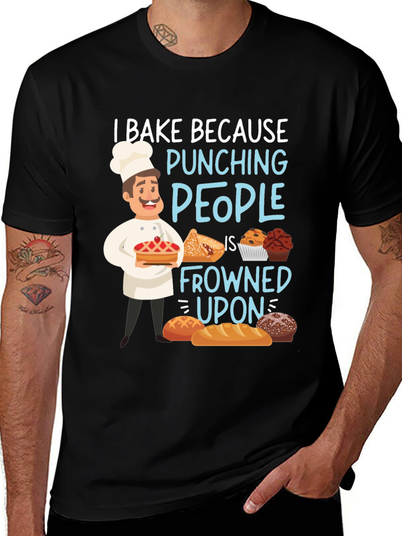 I Bake Because Punching People T-Shirt