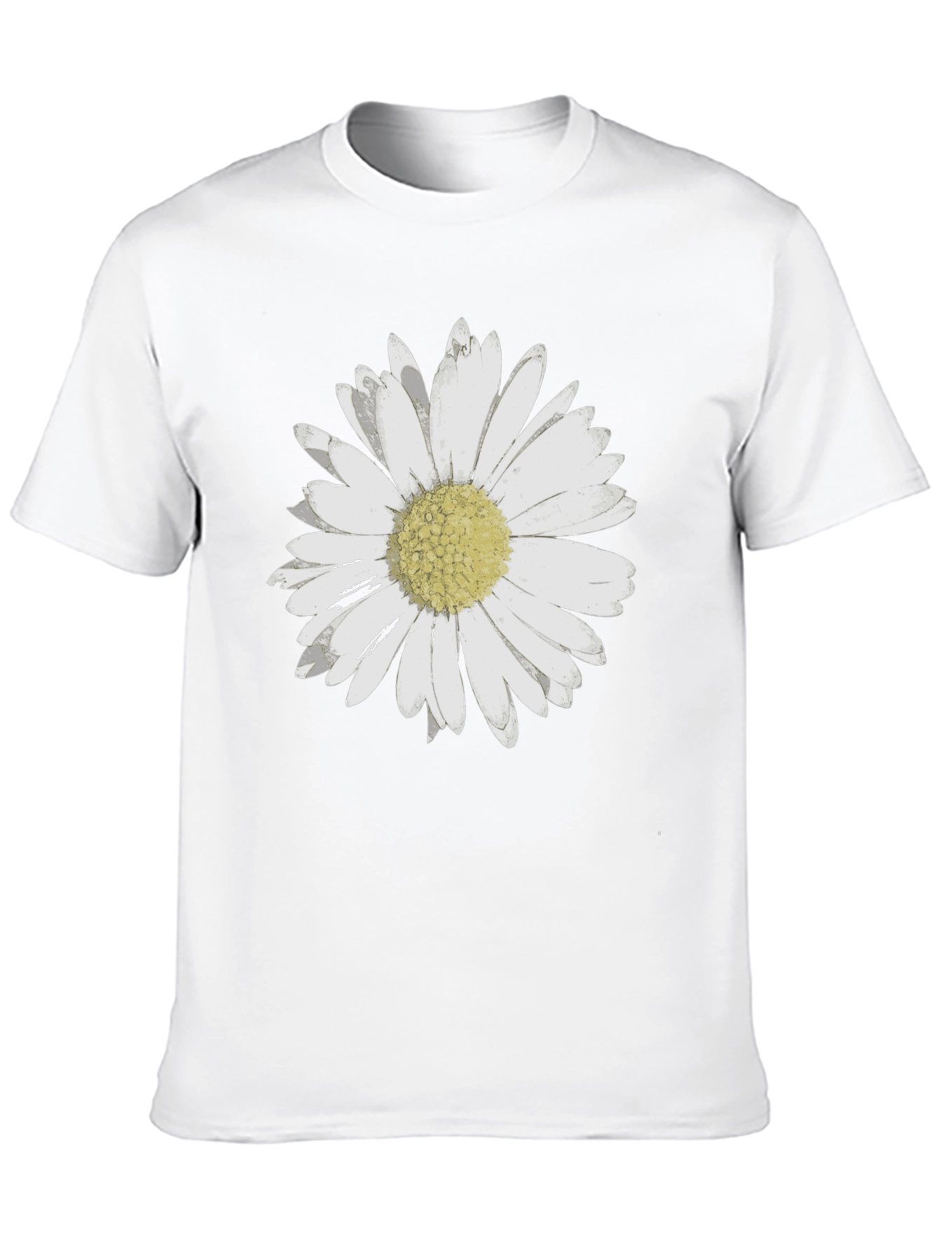 Daisy Flower Graphic Black T-Shirt