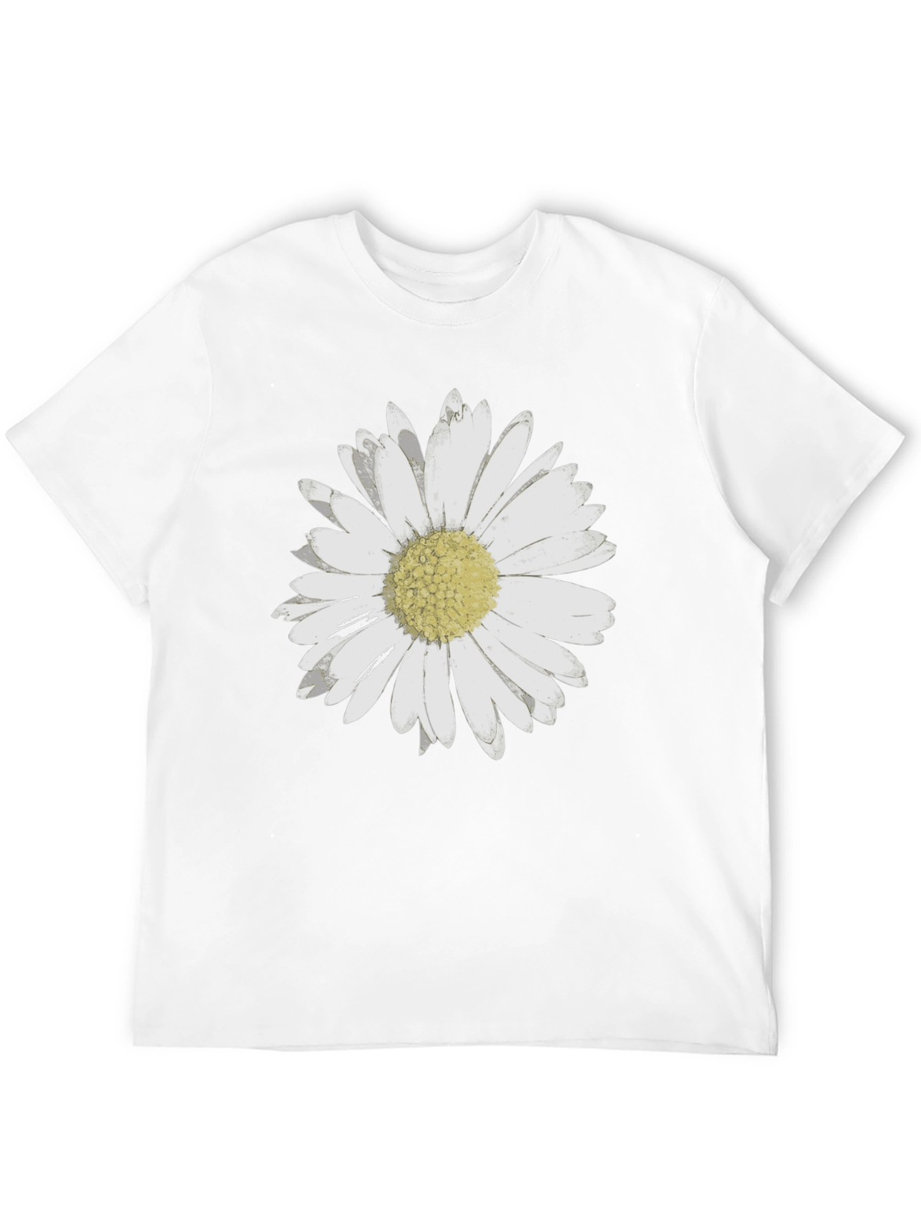 Daisy Flower Graphic Black T-Shirt
