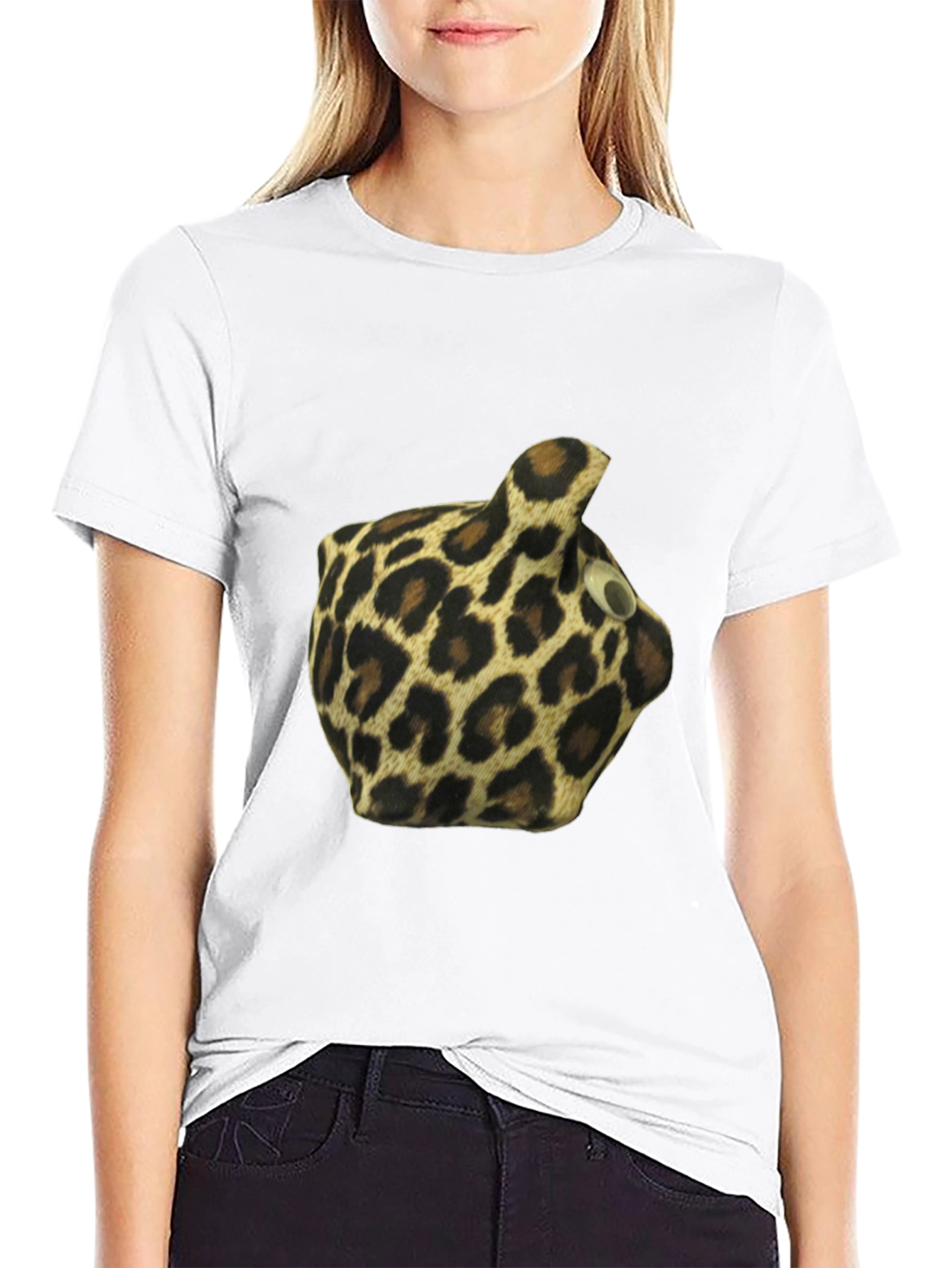 Leopard Print Novelty T-Shirt - Mens Black Tee