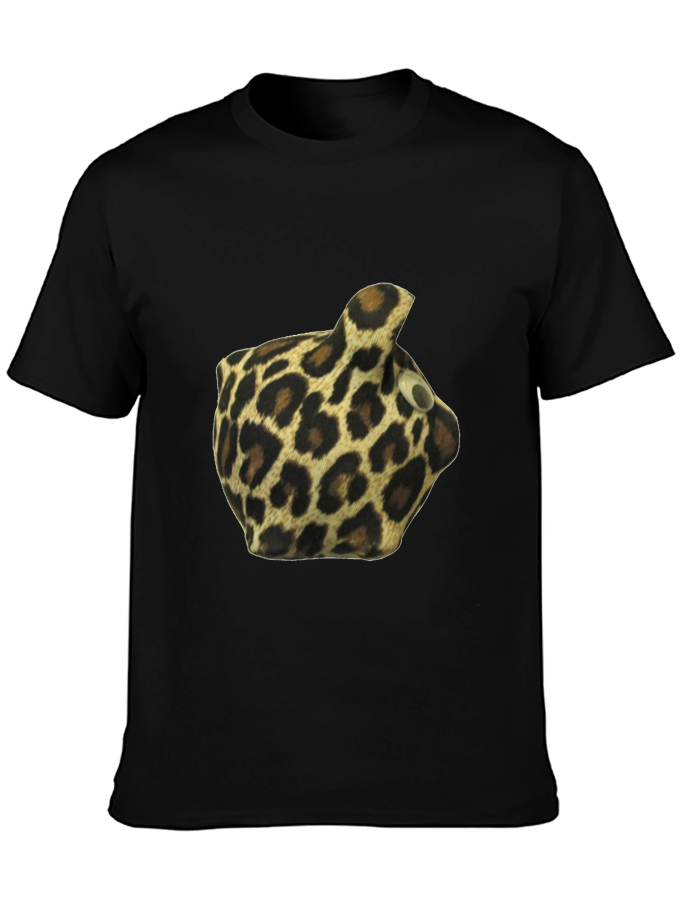 Leopard Print Novelty T-Shirt - Mens Black Tee