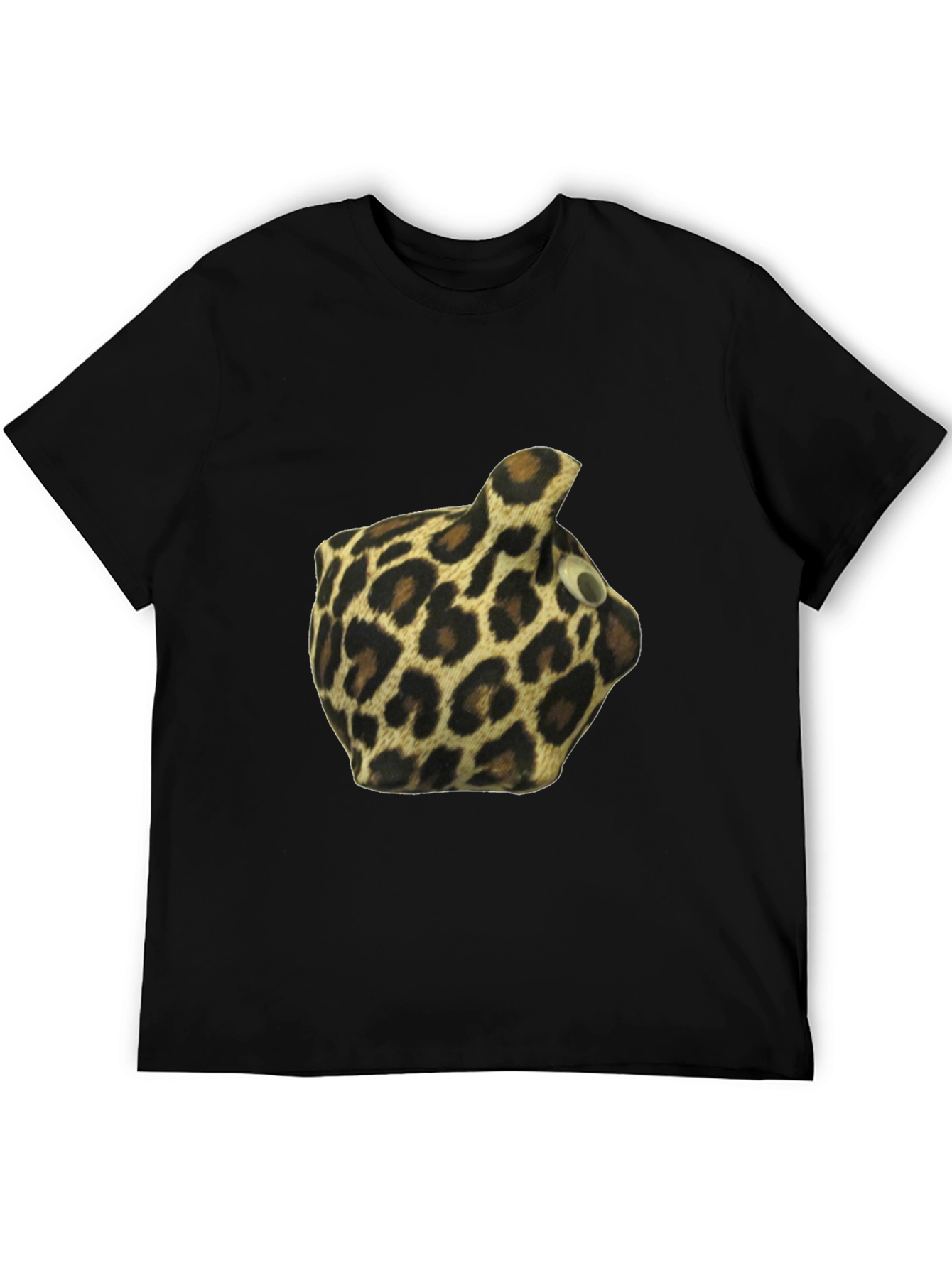 Leopard Print Novelty T-Shirt - Mens Black Tee