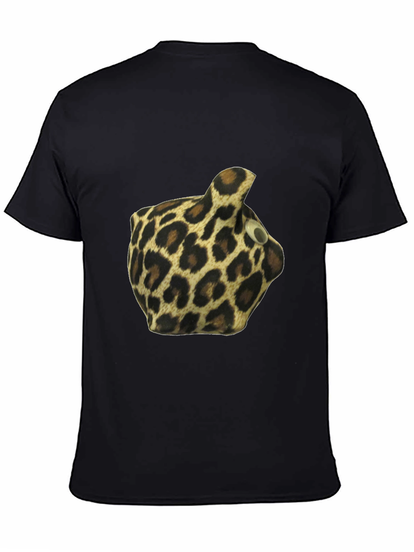 Leopard Print Novelty T-Shirt - Mens Black Tee