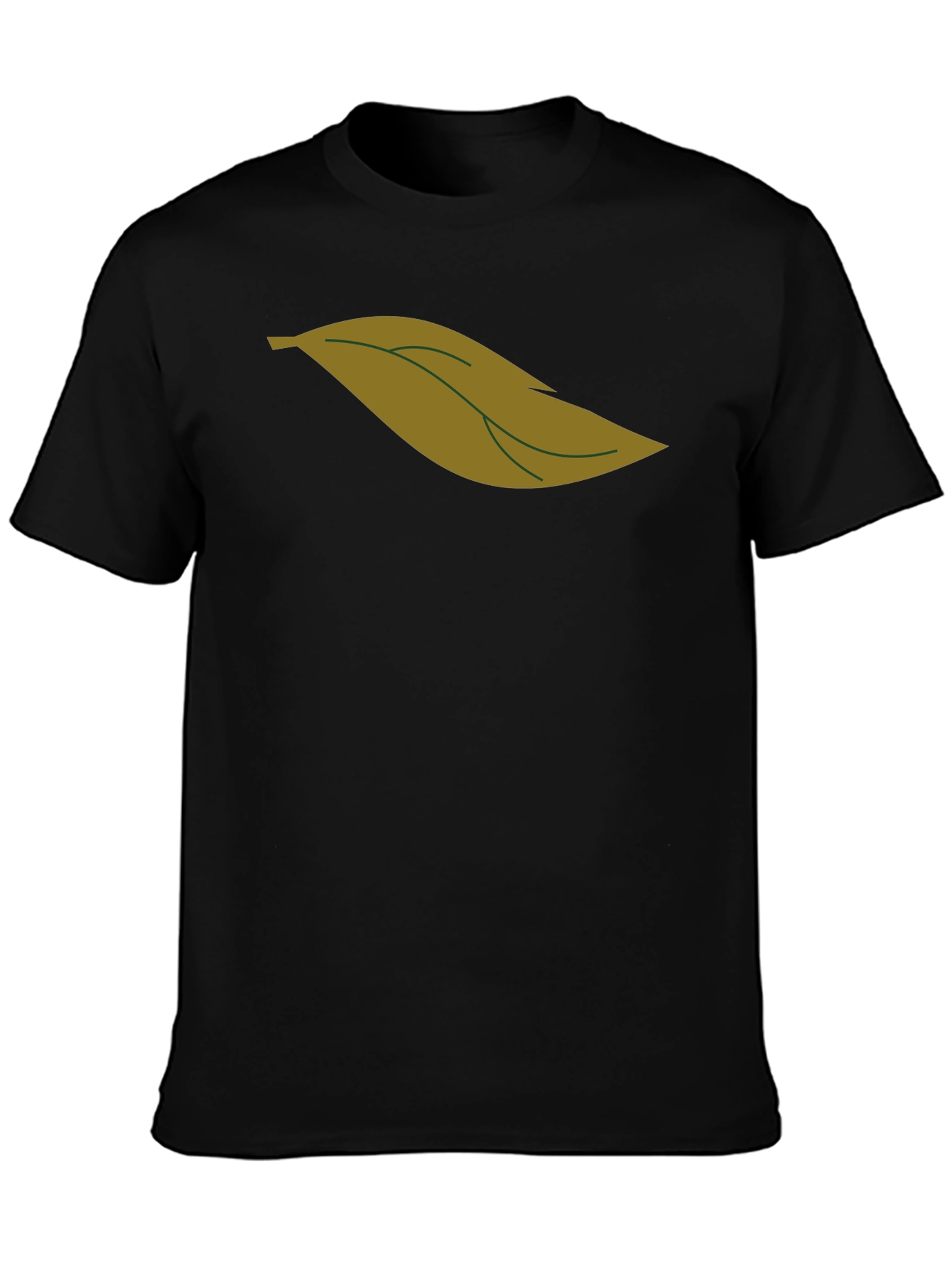 Leaf Graphic Black T-Shirt for Men