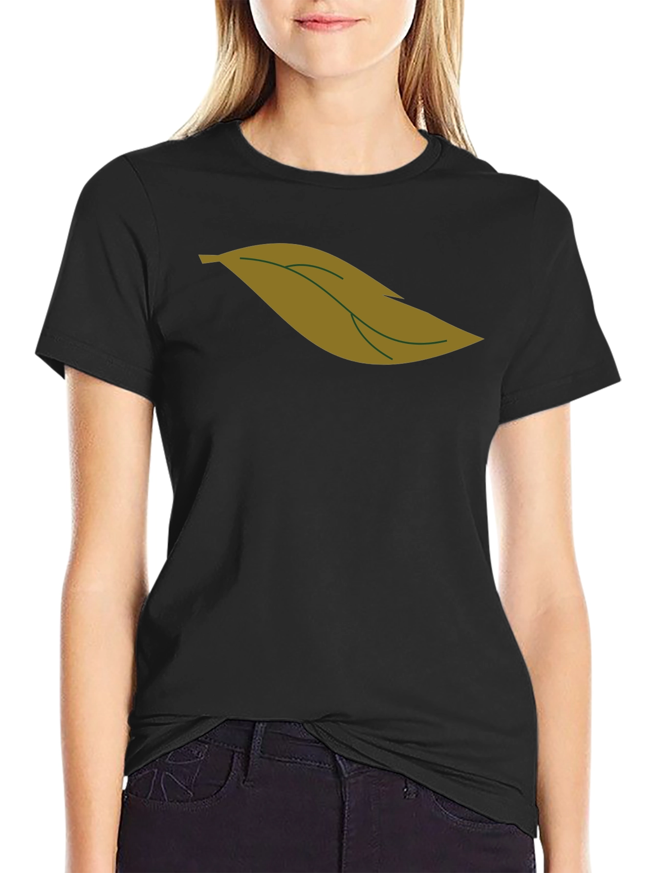 Leaf Graphic Black T-Shirt for Men