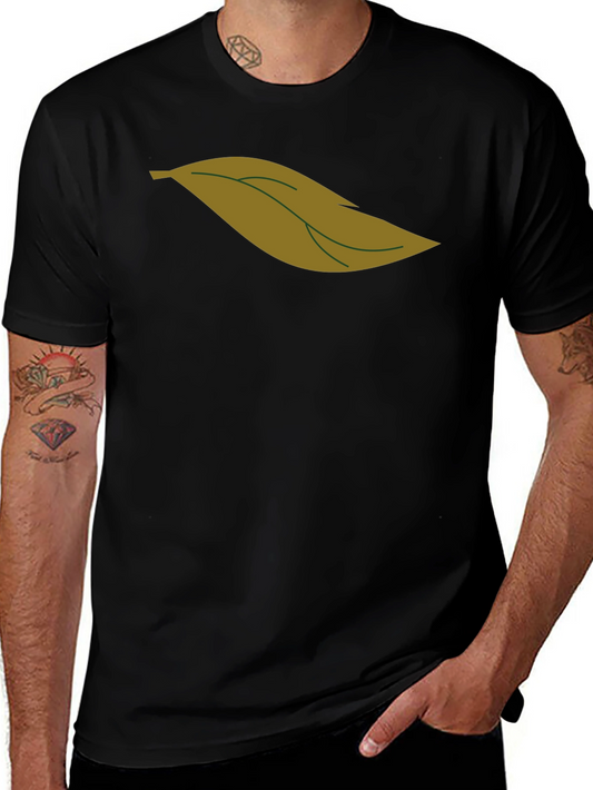 Leaf Graphic Black T-Shirt for Men