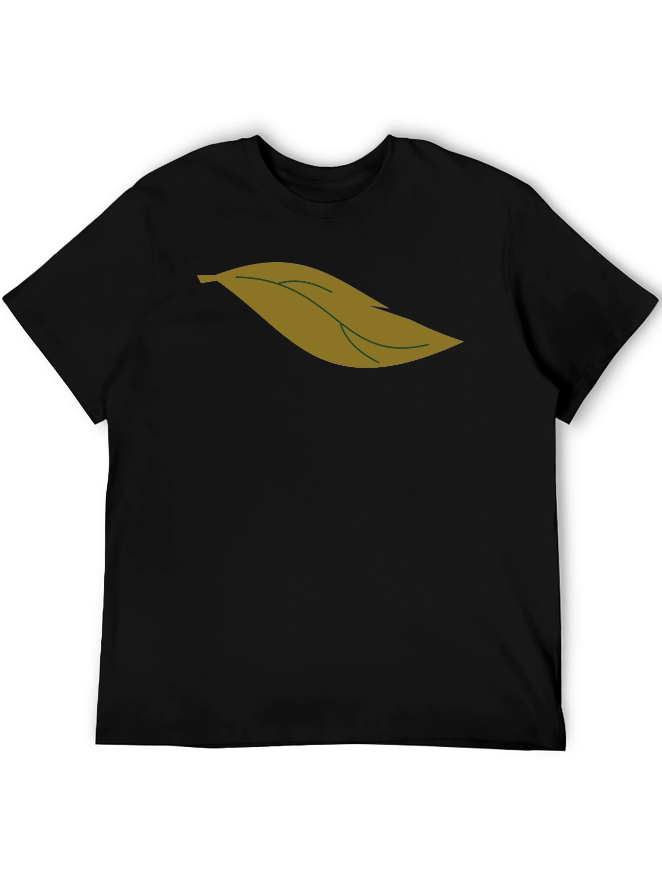 Leaf Graphic Black T-Shirt for Men