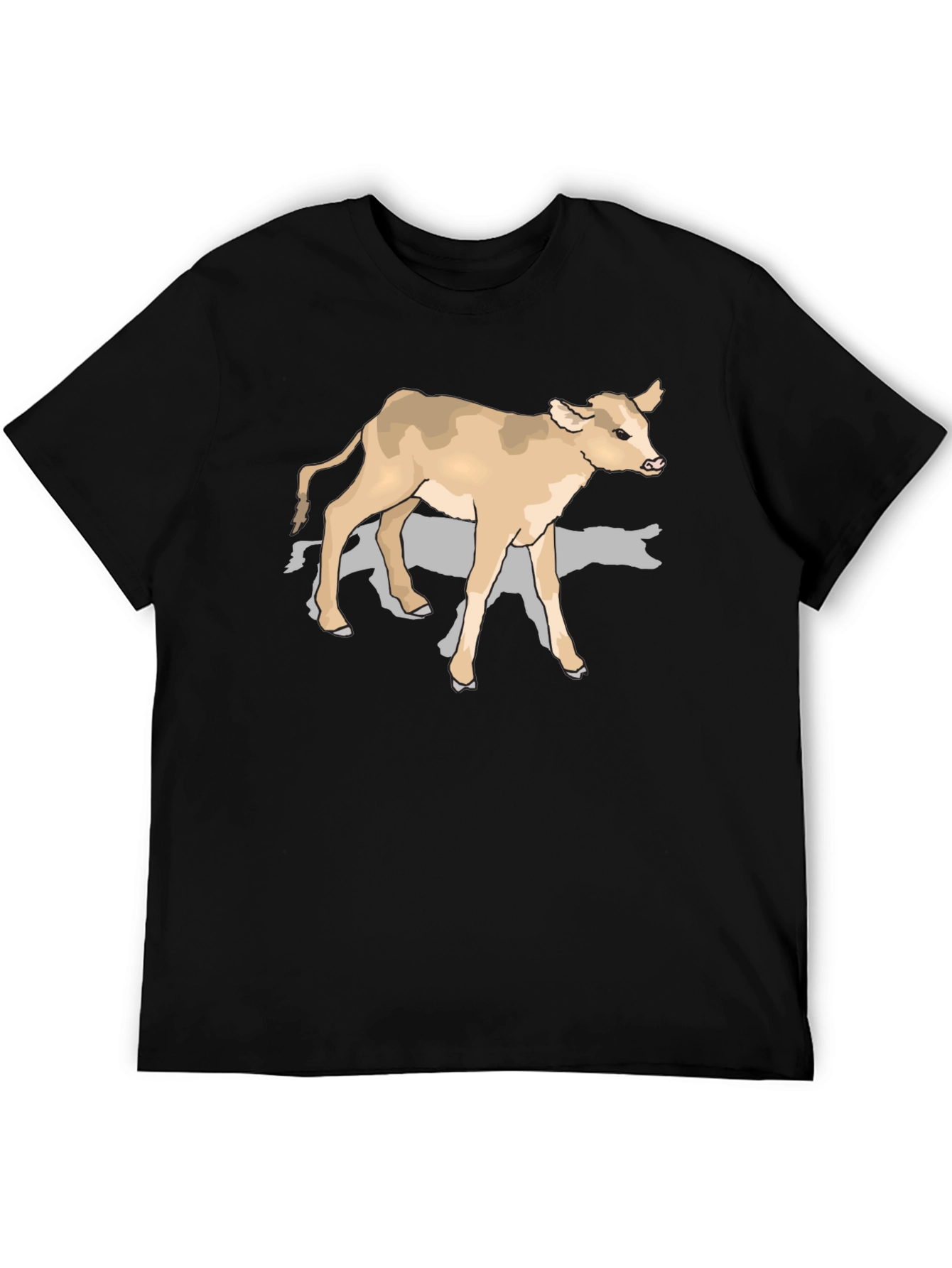 Cow Graphic Tee - Black Cotton Comfort