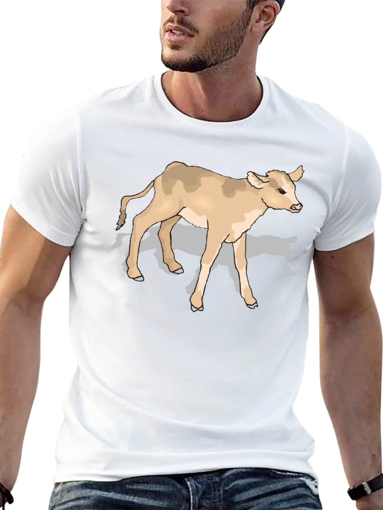 Cow Graphic Tee - Black Cotton Comfort